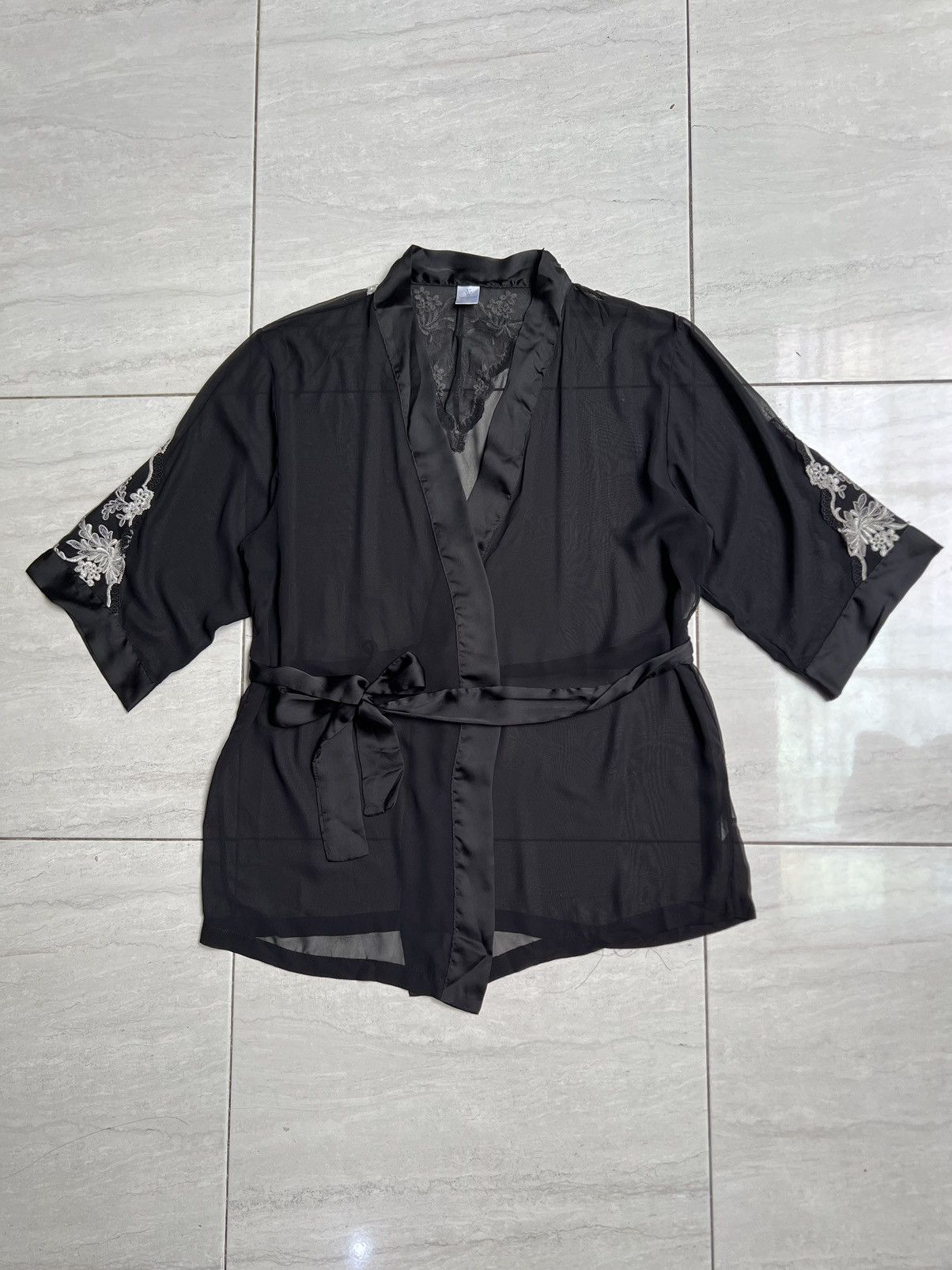Other VERA WANG For Fidelia Black Mesh Kimono Size US M / EU 48-50 / 2 - 6 Thumbnail