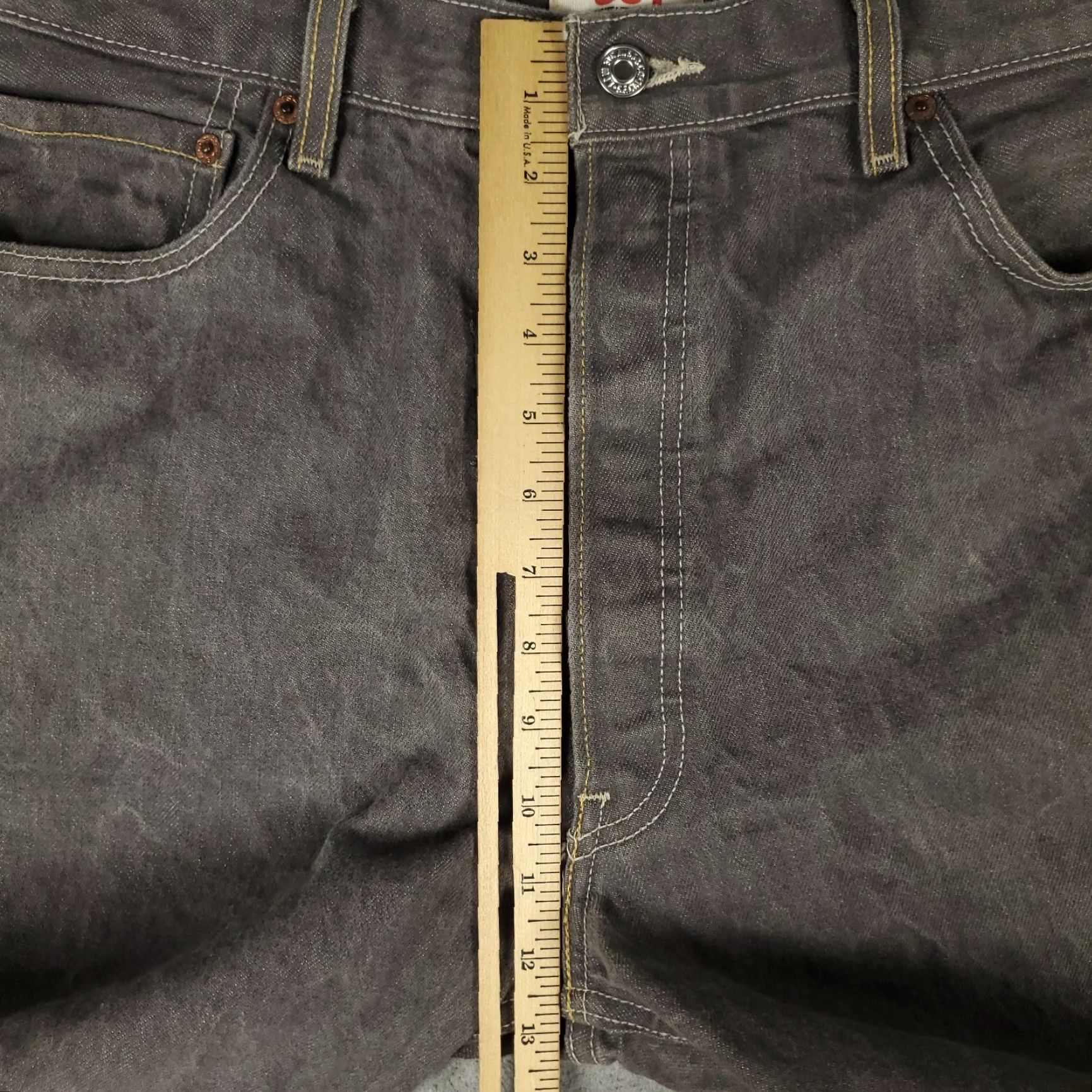 Levi's Levis 501 Jeans Mens Gray Straight Leg Size 38x28 Cotton Denim Pants Size US 38 / EU 54 - 5 Thumbnail