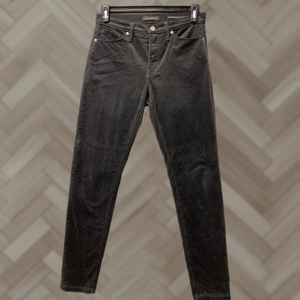 Banana Republic Banana Republic Pants Womens Charcoal Velvet Slim Tapered Zip Pockets 29x31 Dress Work Casual Size 29" - 1 Thumbnail
