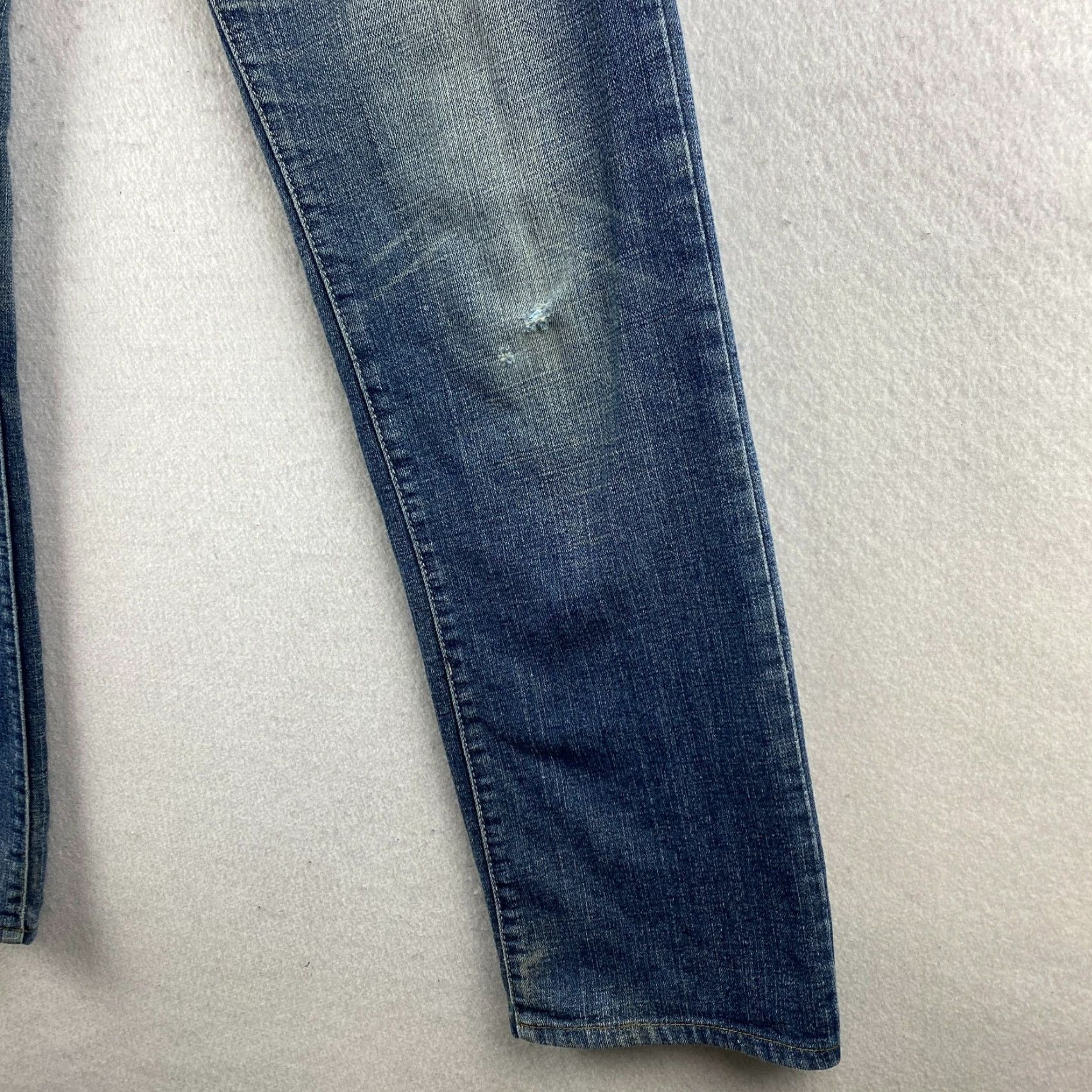 7 For All Mankind 7 For All Mankind Jeans Womens 29 Blue Low-Rise Distressed Rip Denim USA Made Size 29" - 6 Thumbnail