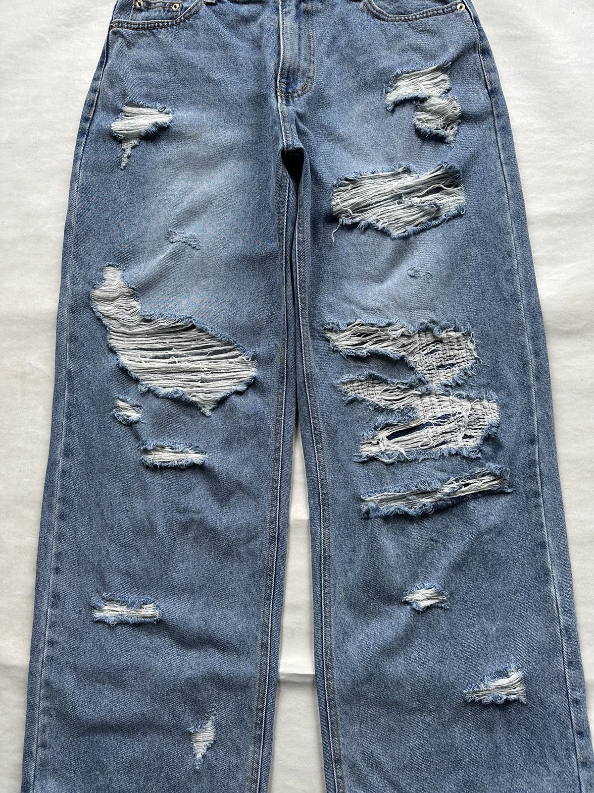 Designer × If Six Was Nine MUSE Ripped Washed Wide Denim Pants Size US 32 / EU 48 - 3 Thumbnail