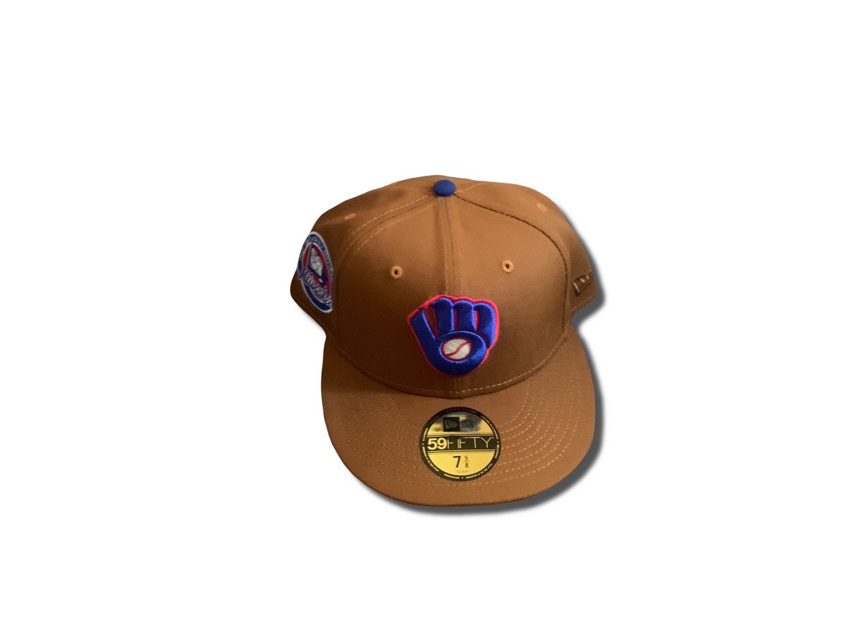 image of 7 5/8 Hat Club Yote Ballpark Snacks Milwaukee Brewers in Brown, Men's
