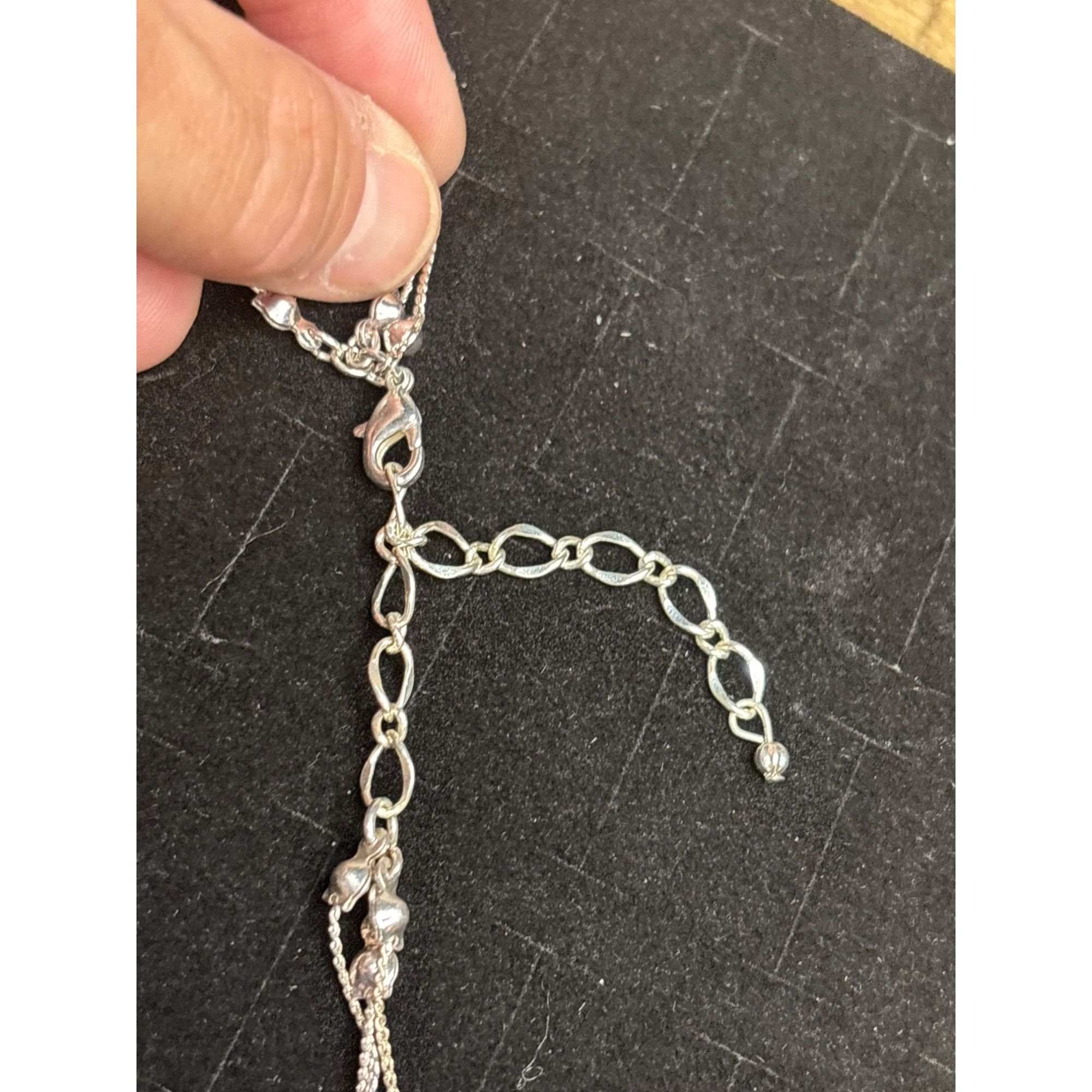 Other Multi-Strand Silver Necklace With Blue & Clear Beads Size ONE SIZE - 4 Thumbnail