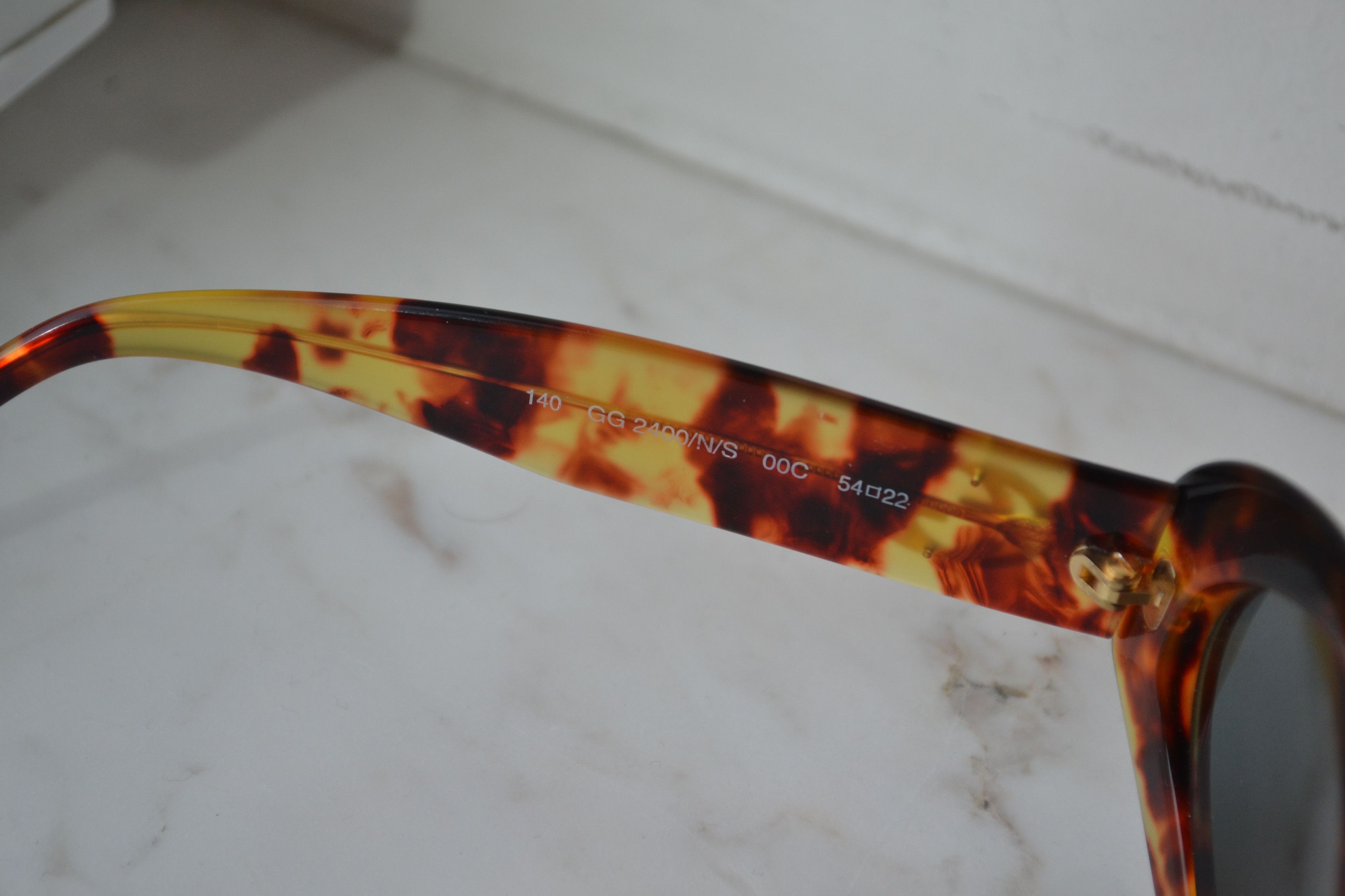 Gucci GUCCI Sunglasses Logo Oval Glasses GG 2400 Brown Tortoise Size ONE SIZE - 10 Thumbnail