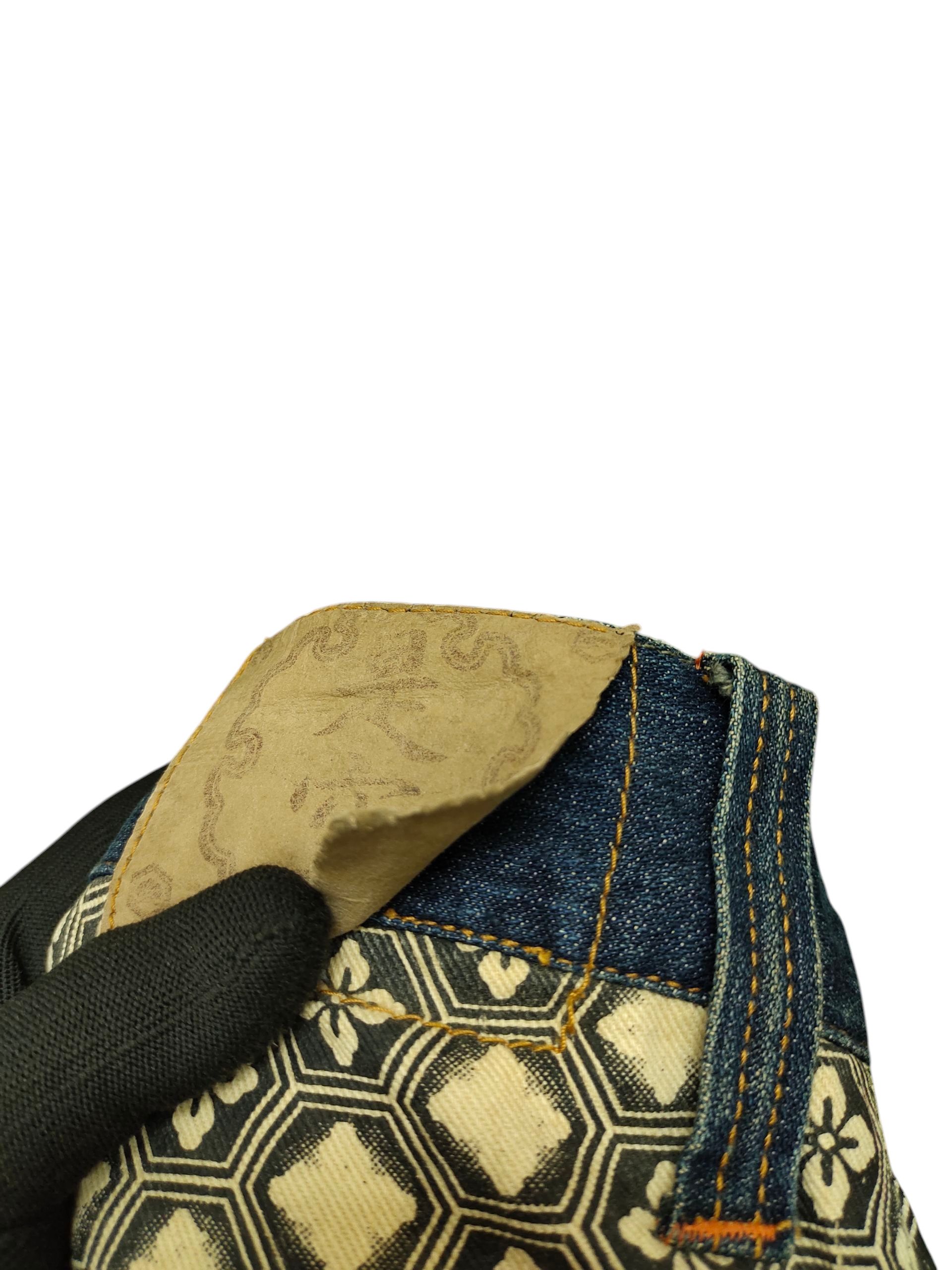 Karakuri Tamashii Japanese Sukajan Seku Raijin and Fujin Embroidered Jeans Size US 35 - 11 Thumbnail