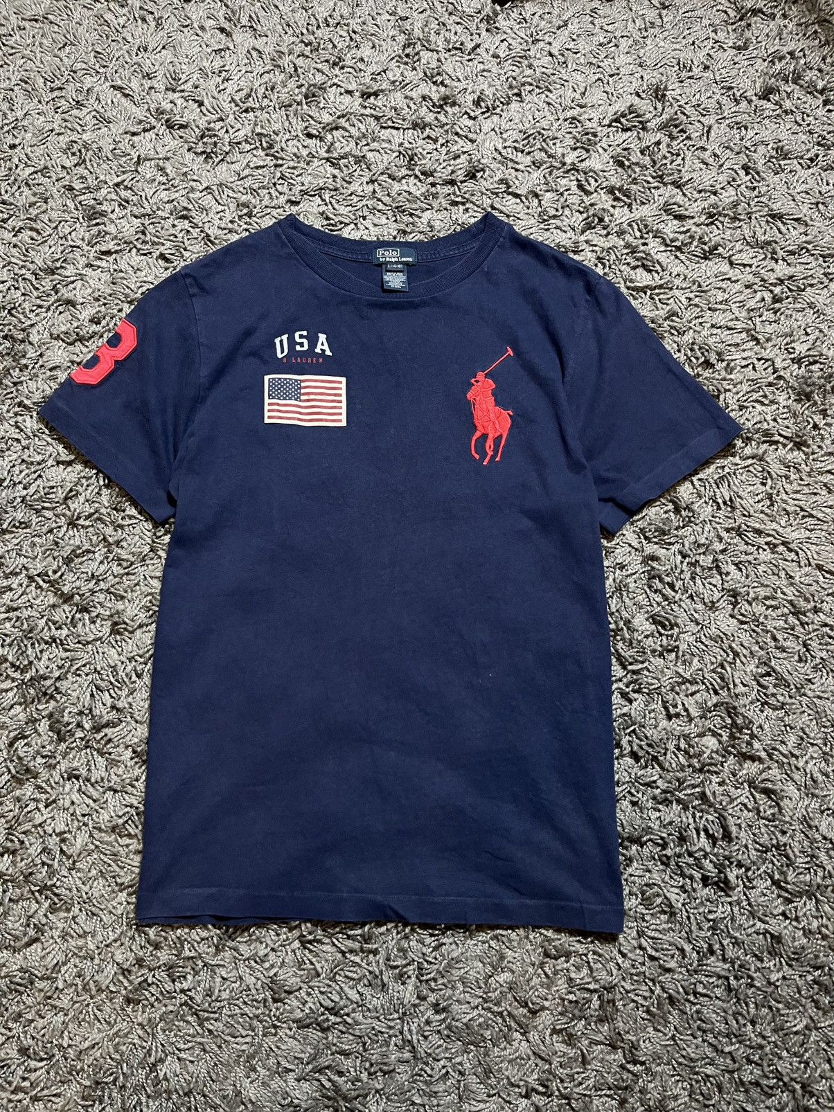 Ralph Lauren × Vintage RALPH LAUREN VINTAGE USA FLAG COTTON ADULT T-SHIRT Size US XS / EU 42 / 0 - 1 Thumbnail