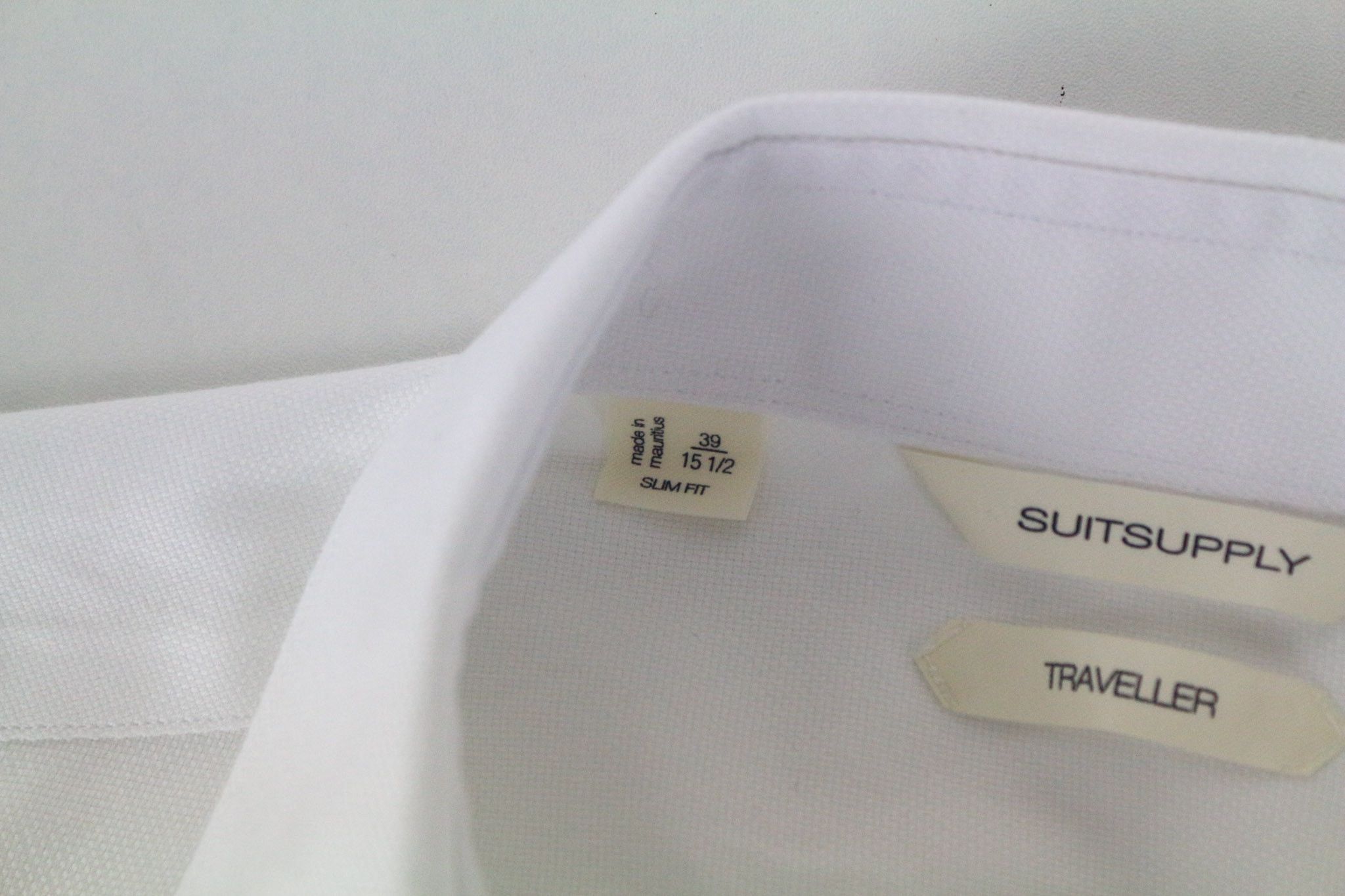 Suitsupply TRAVELLER 39/15 1/2 Slim White Cotton Long 72678 Size 38R - 5 Thumbnail