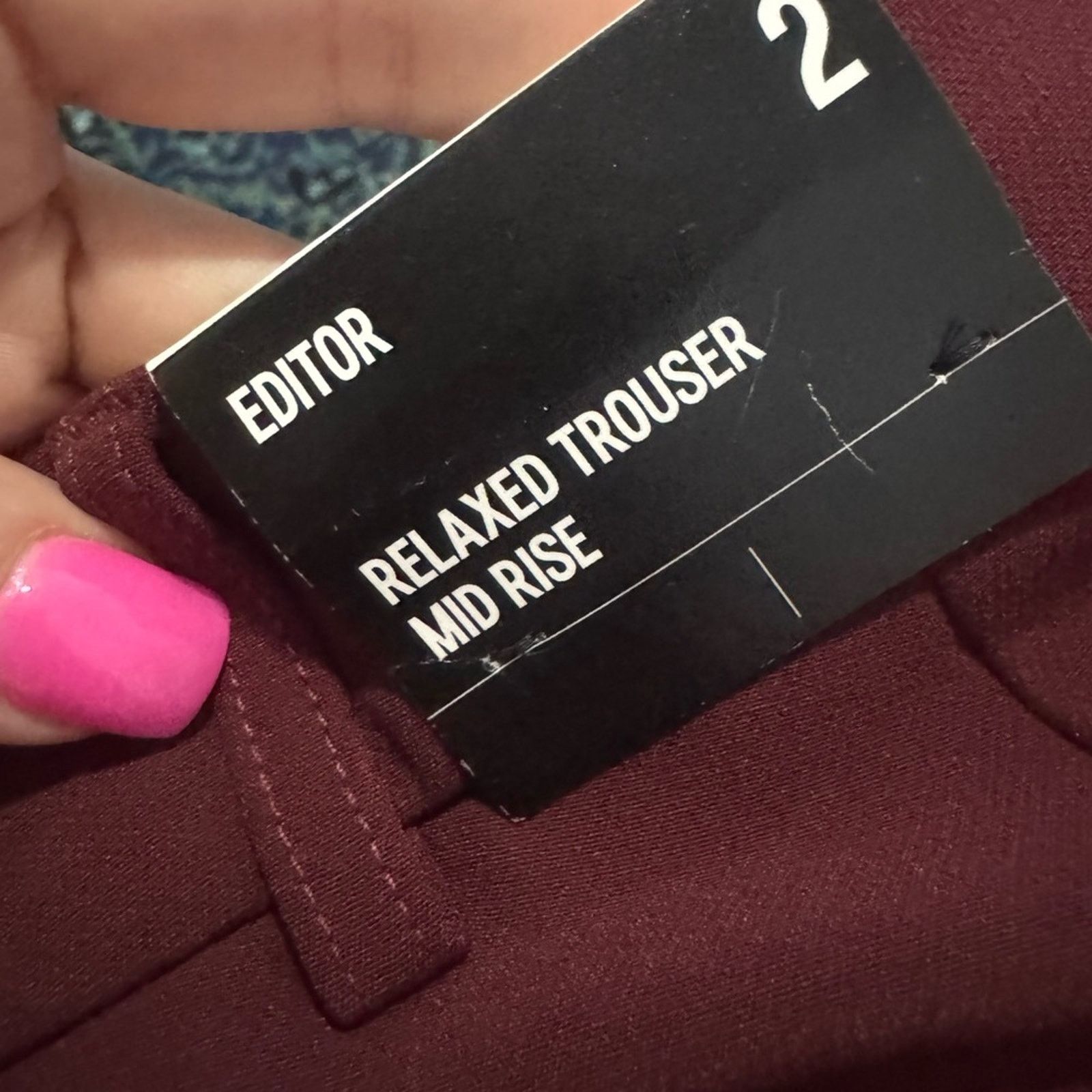 Express 014 NWT Express Editor Mid Rise Trouser Pant size 2 burgundy Size 26" / US 2 / IT 38 - 5 Thumbnail
