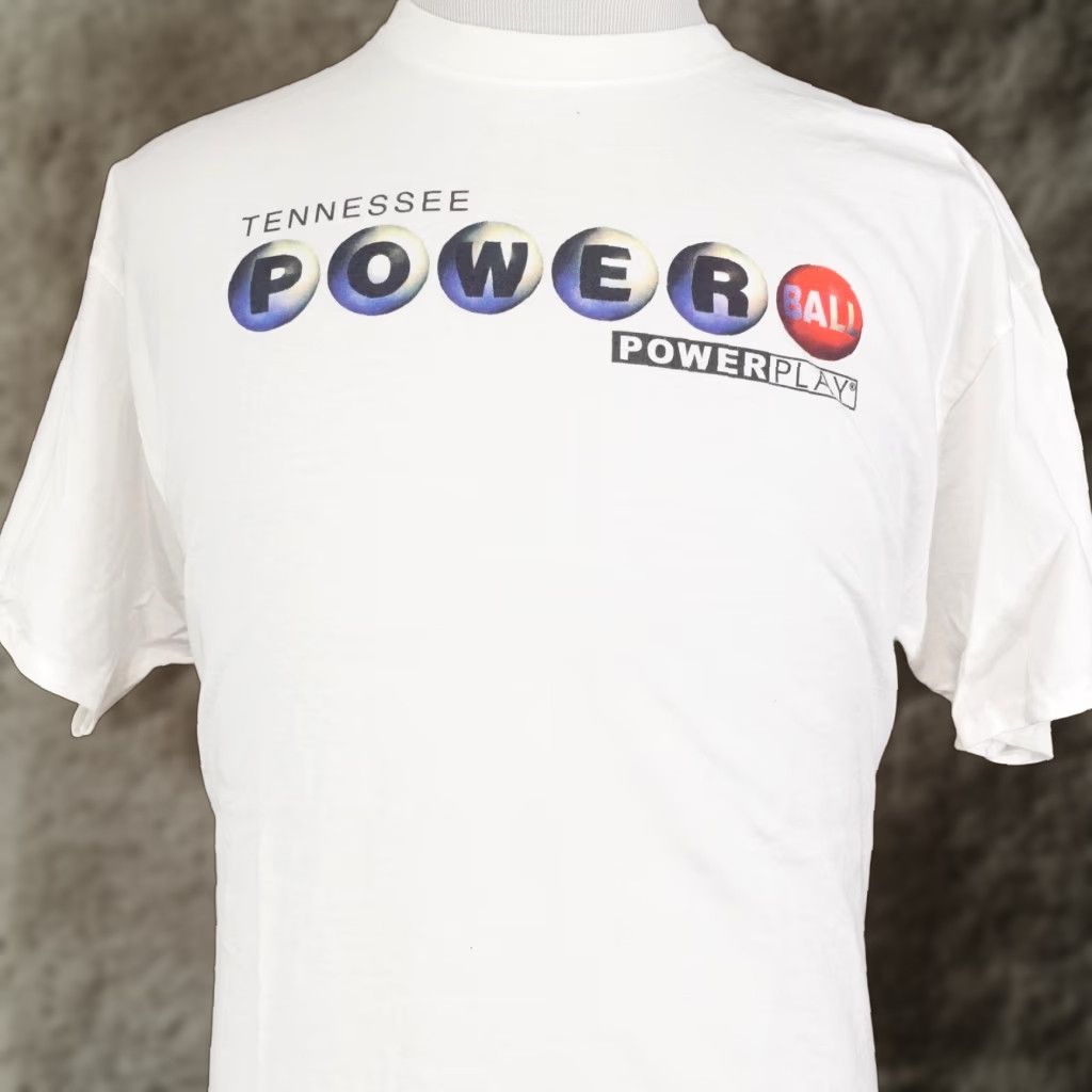 Port & Company Tennessee Powerball Shirt Mens XL White Port & Company Crew Neck Graphic Print Tee Size US XL / EU 56 / 4 - 1 Thumbnail