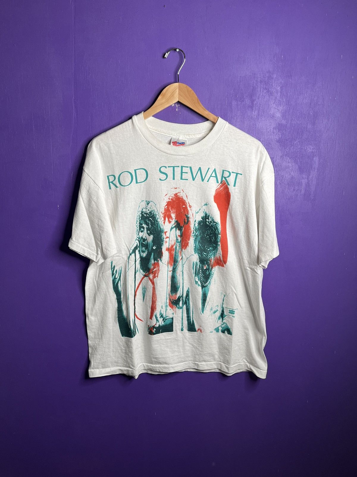 Band Tees × Vintage Vintage 1993 Rod Stewart singing tour t-shirt Size US L / EU 52-54 / 3 - 1 Thumbnail