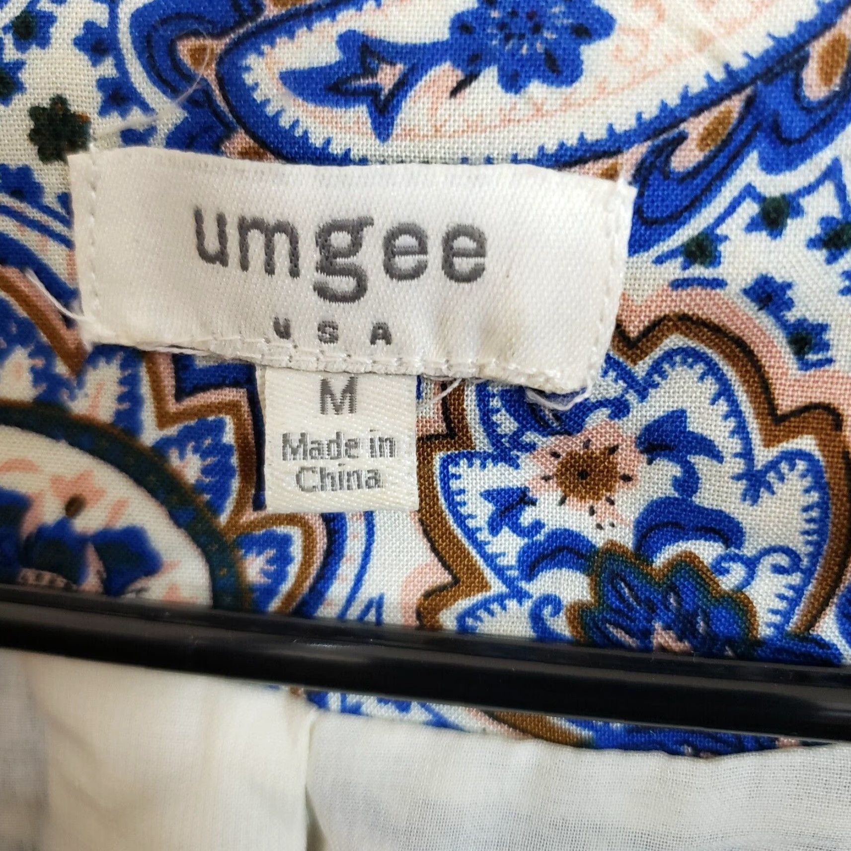 Vintage Umgee Womens Jacket Sz Medium Blue Yellow Floral Cotton Blend Size M / US 6-8 / IT 42-44 - 6 Thumbnail