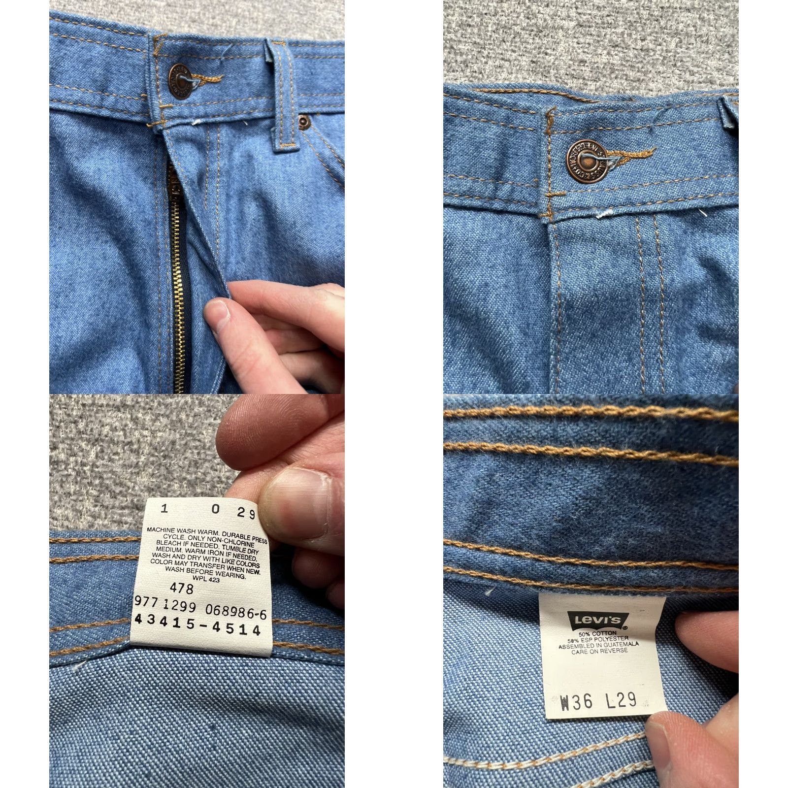Levi's VINTAGE Levi's Jeans Men 36x29 Blue Mid Rise 90s Zip Up Denim 517 Classic Straight Pants Mens Size US 36 / EU 52 - 8 Thumbnail
