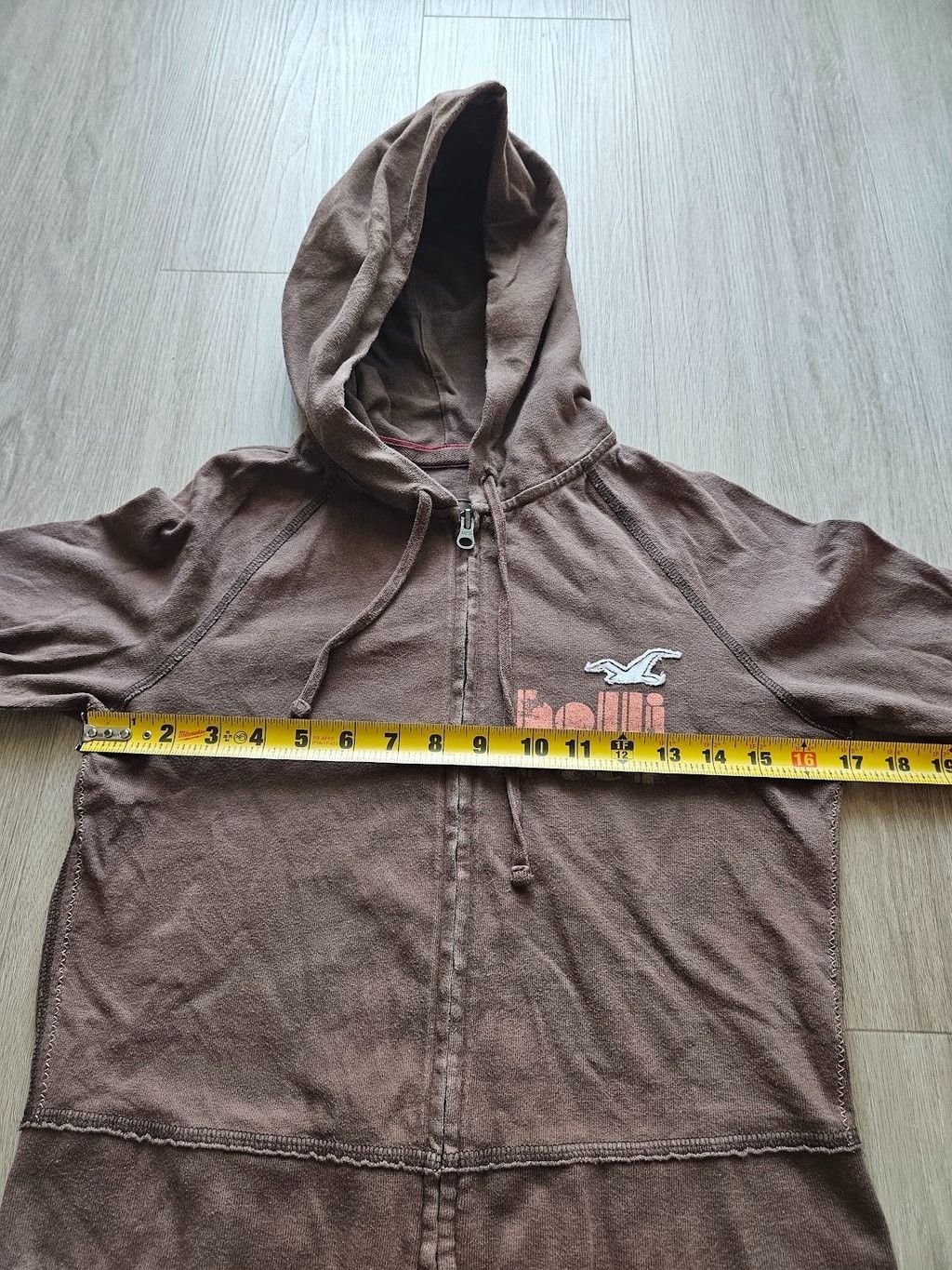 Hollister Hollister Brown Zip Hoodie Large Distressed Surf Graphic Y2K Size L / US 10 / IT 46 - 7 Thumbnail