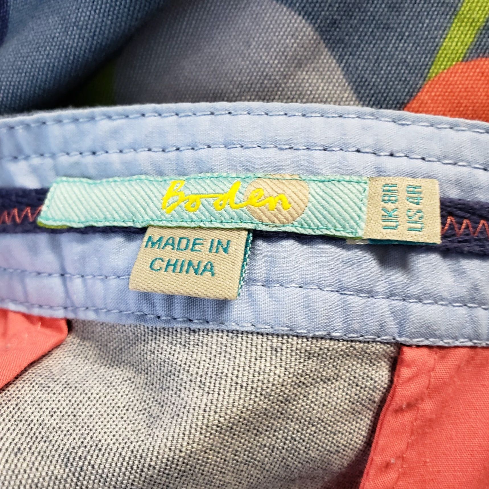 Boden Boden Skirt Womens 4 Blue Pink Floral Pockets Cotton Side Zip Short Straight & Pencil Size 27" / US 4 / IT 40 - 4 Thumbnail