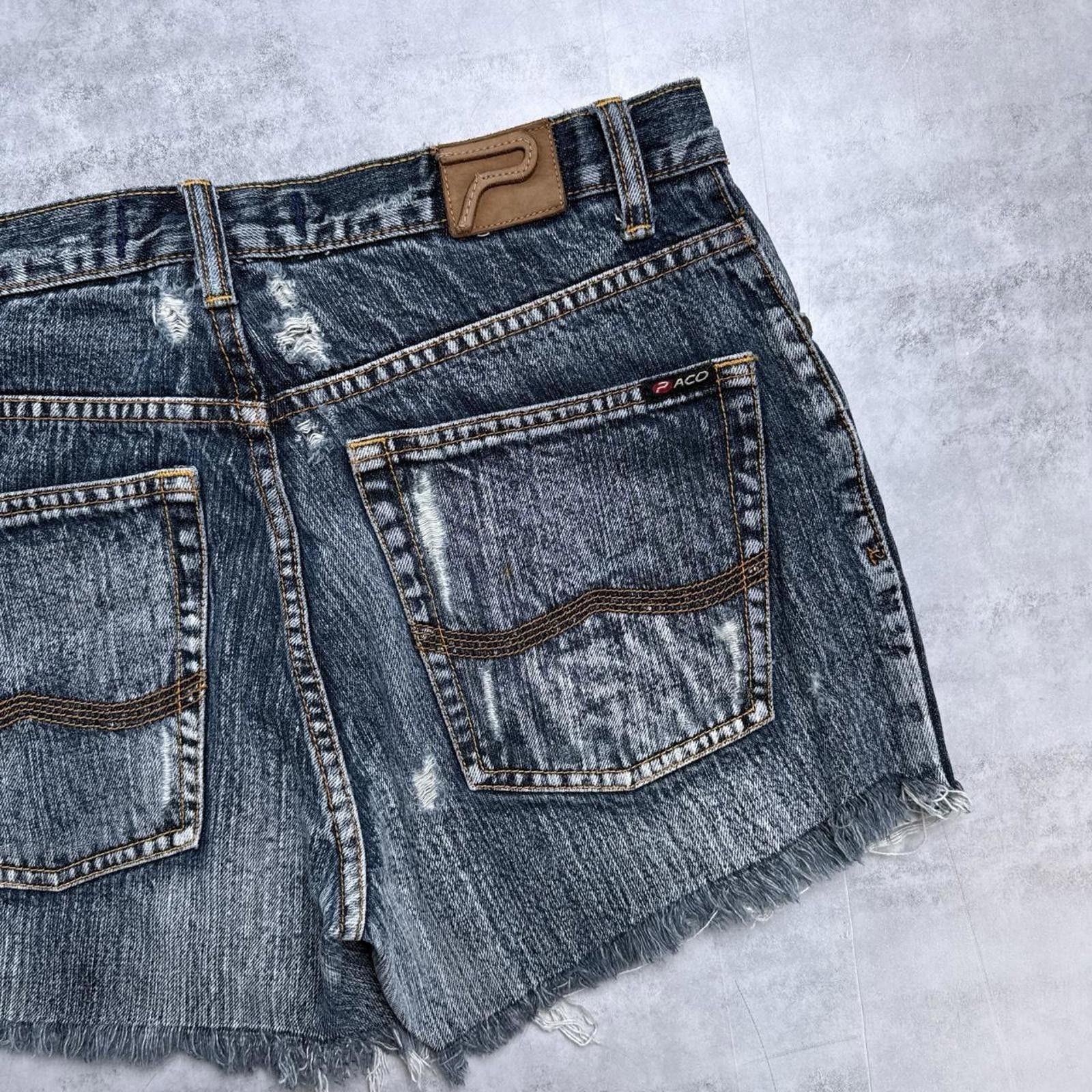 Pacsun Y2K Paco Jeans Engineer Fit 00s Denim navy shorts Size 24" / US 00 / IT 34 - 8 Thumbnail