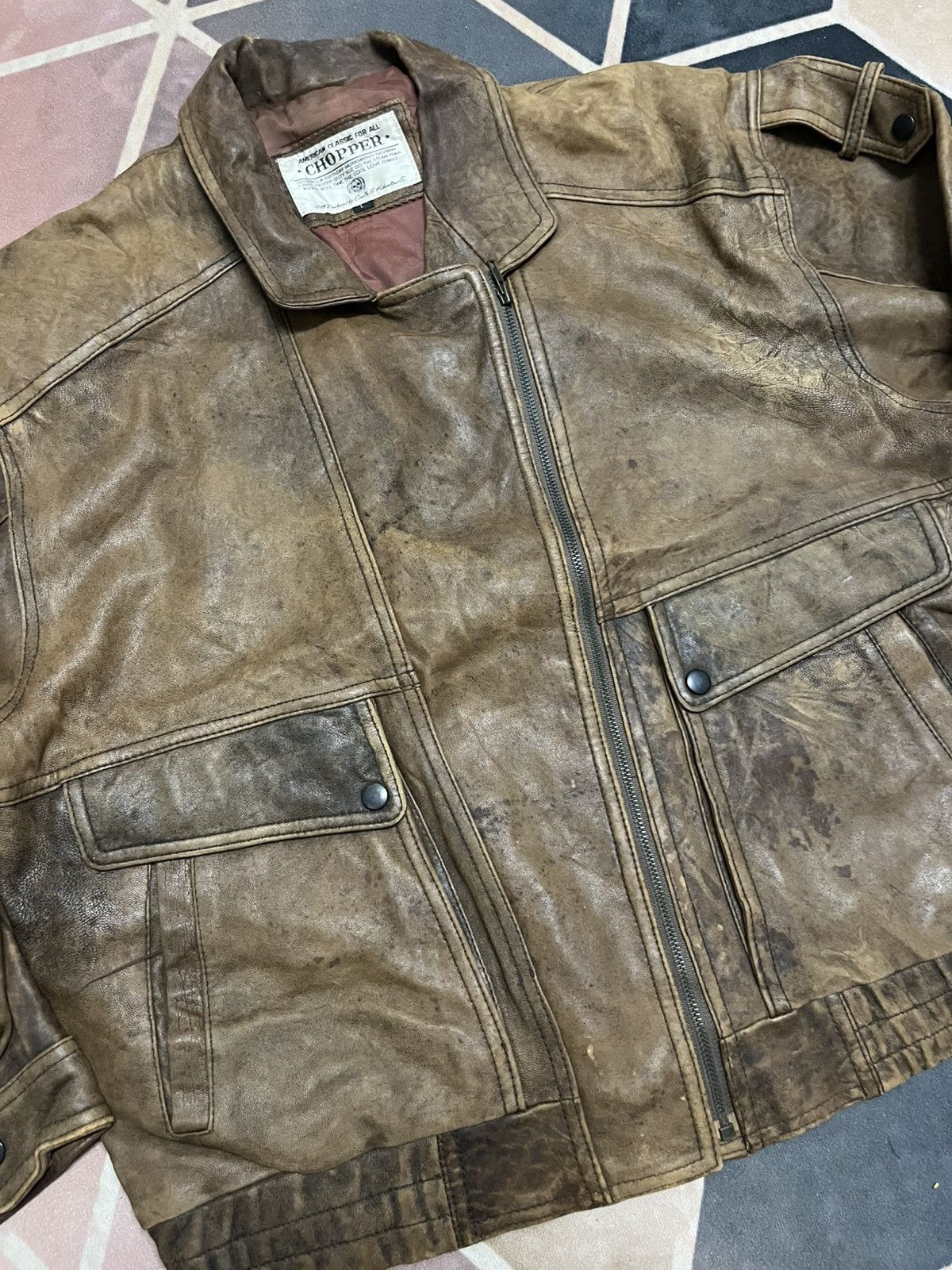 Branded Leather 💥AMERICAN CLASSIC by Cools & Hidemitsu CHOPPER RIDER JACKETS Size US L / EU 52-54 / 3 - 5 Thumbnail