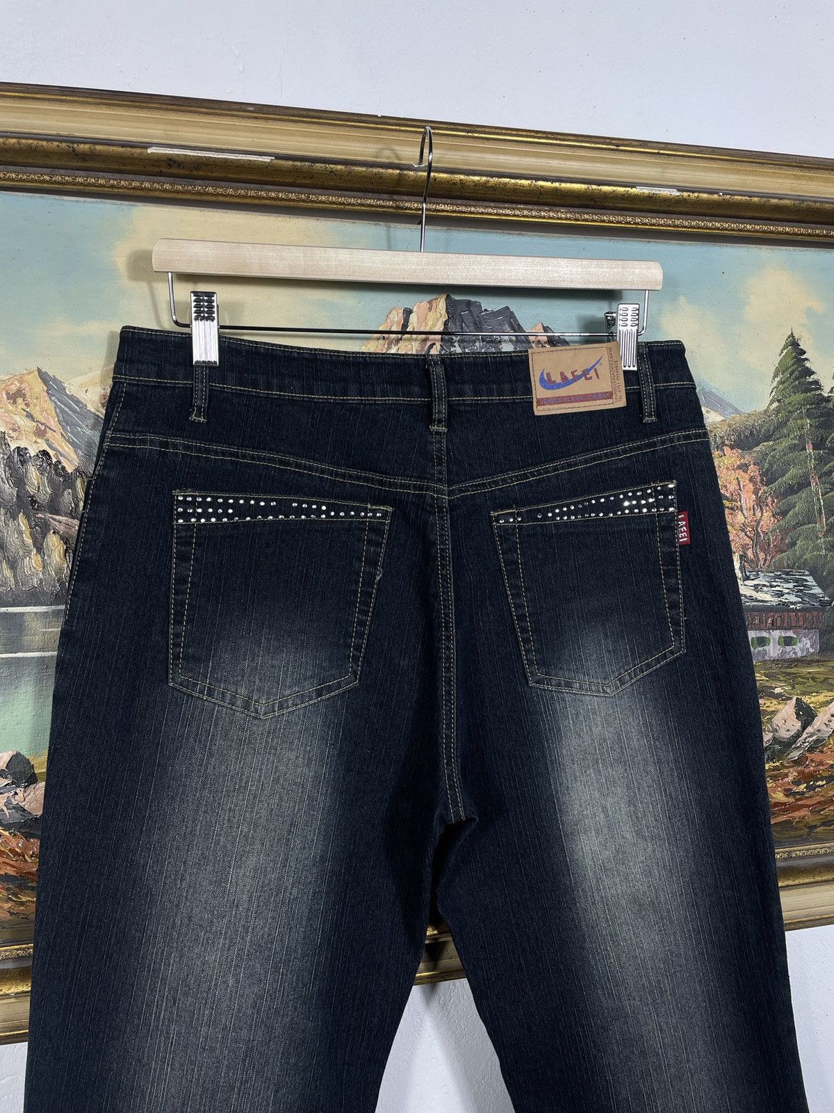 If Six Was Nine × Japanese Brand × Le Grande Bleu (L.G.B.) Avant Garde Boot Cut Denim Jenas Vintage Y2k Flare Trousers Size 31" - 9 Thumbnail