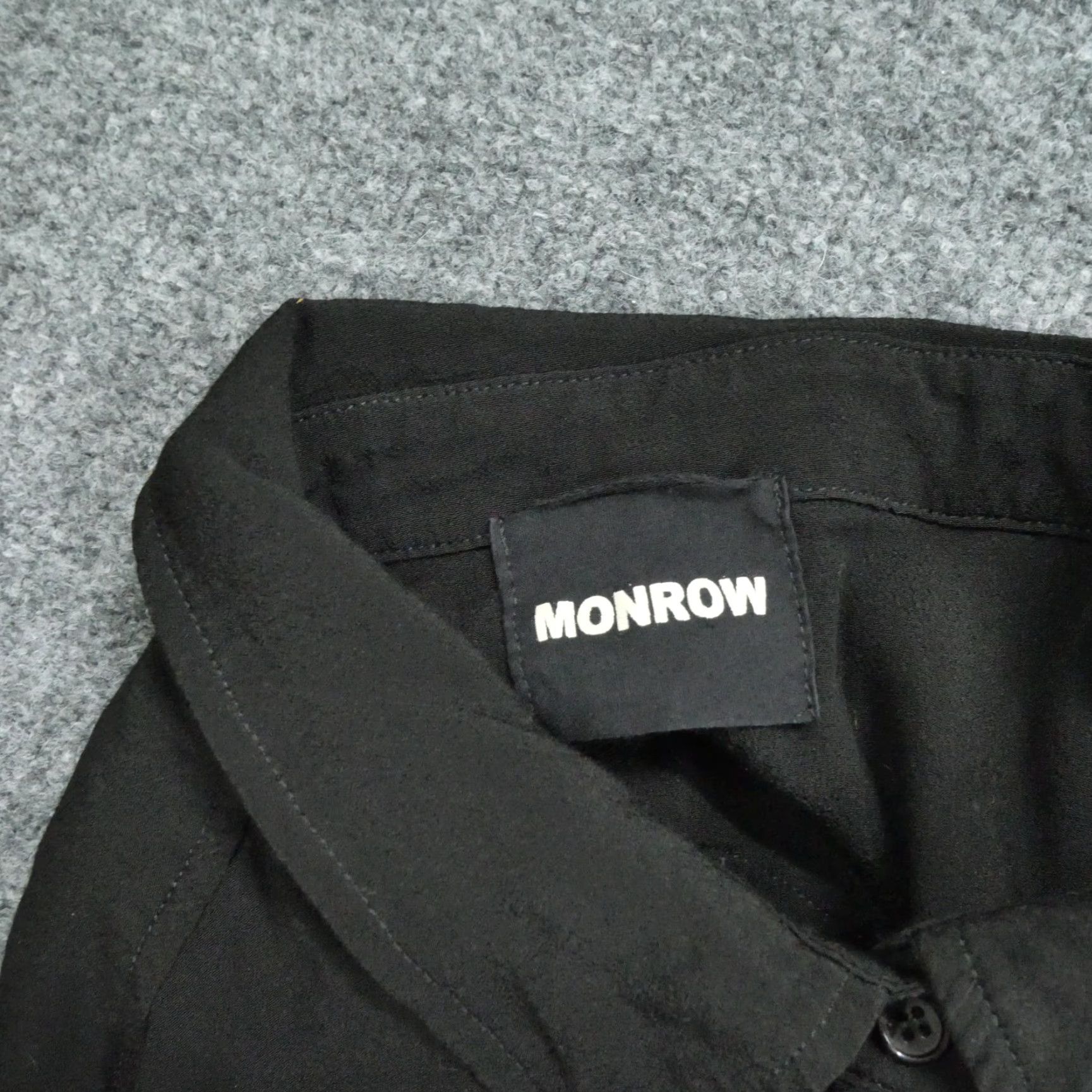 MONROW VINTAGE Monrow Jumpsuit Womens Medium Black Long Sleeve Button Down Crepe Romper Size M / US 6-8 / IT 42-44 - 2 Thumbnail
