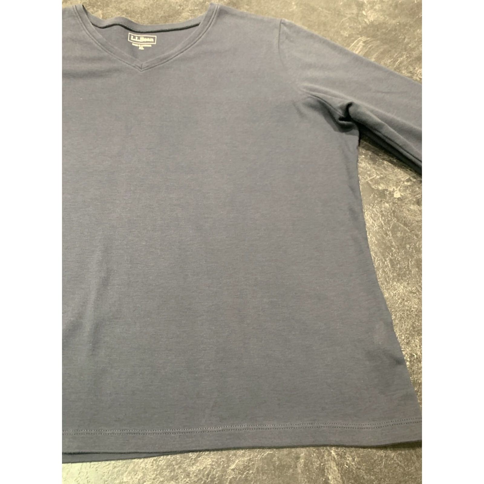 Vintage L.L. Bean Women's Blouse Shirt XL Cotton V-Neck 3/4 Sleeve Blue Casual Workwear Size XL / US 12-14 / IT 48-50 - 3 Thumbnail