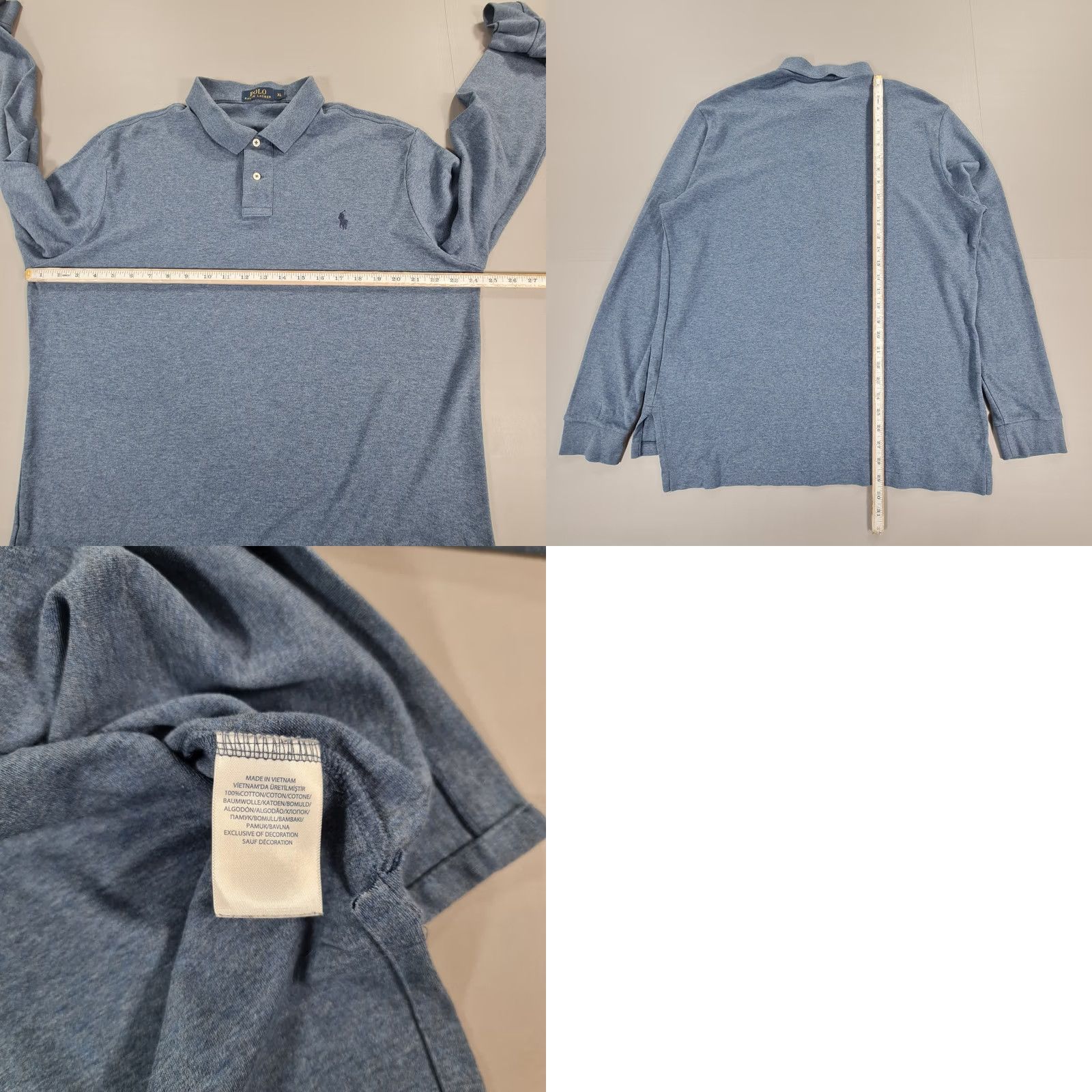 Polo Ralph Lauren Polo Ralph Lauren Polo Shirt XL Slim Blue Long Sleeve Cotton Jersey Logo Size US XL / EU 56 / 4 - 8 Thumbnail