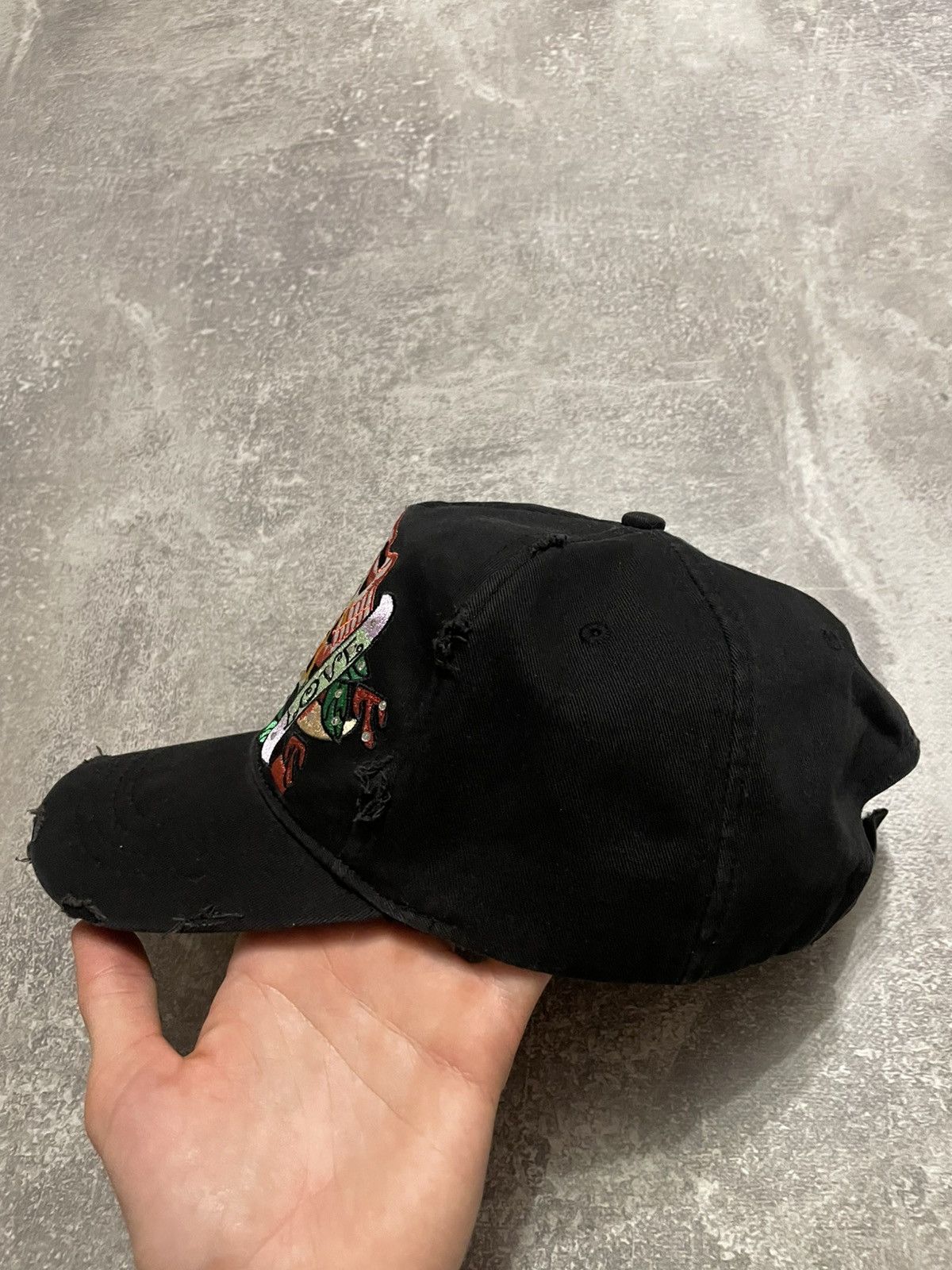 Ed Hardy × Japanese Brand Vintage Ed Hardy Style Skull Distressed Cap Y2K Size ONE SIZE - 9 Thumbnail