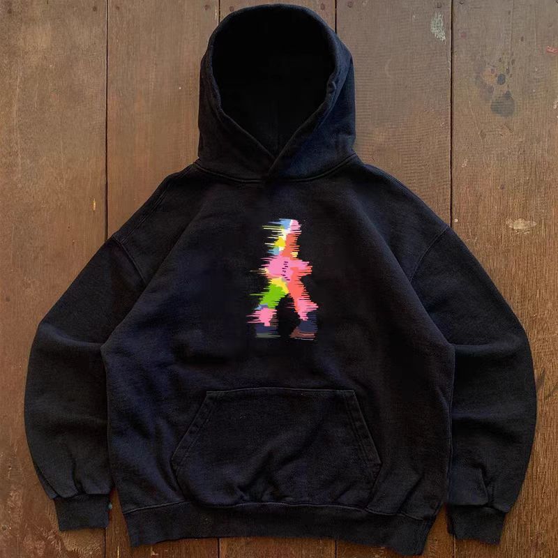 Japanese Brand × Vintage Black street trend retro print casual hoodie Size US L / EU 52-54 / 3 - 1 Thumbnail