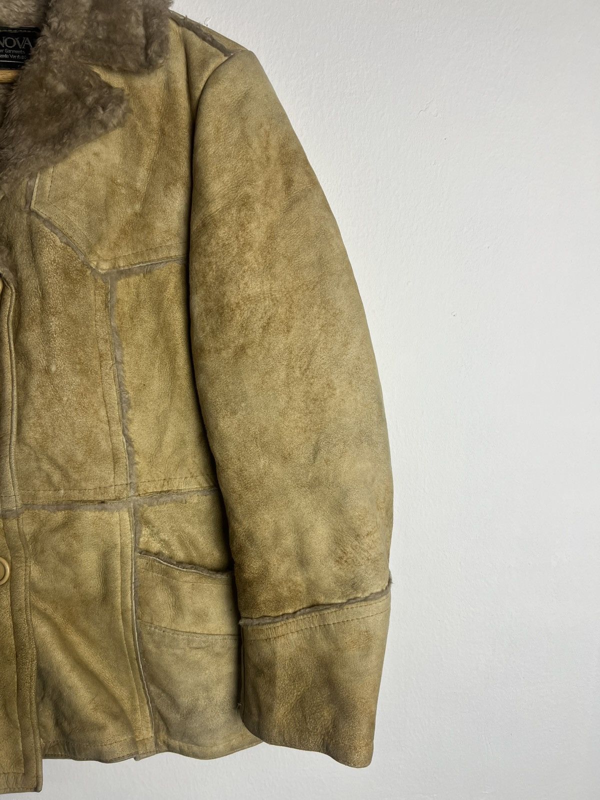 Vintage Vintage 70s Cosa Nova Tan Leather Suede Faux Fur Jacket Size US M / EU 48-50 / 2 - 6 Thumbnail