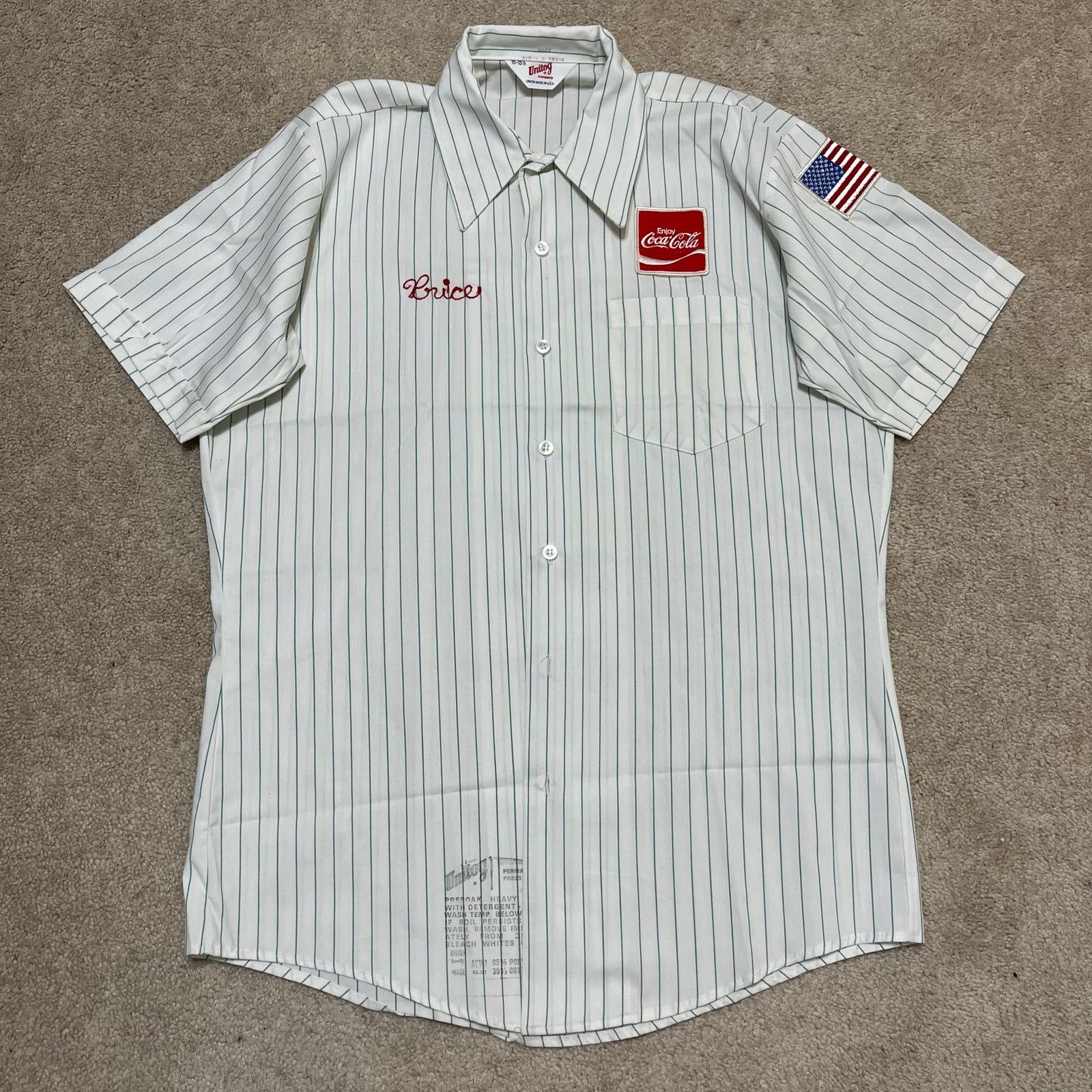 Other Vintage 70s Coca-Cola Unitog Union Pinstripe Work Shirt Size US L / EU 52-54 / 3 - 1 Thumbnail