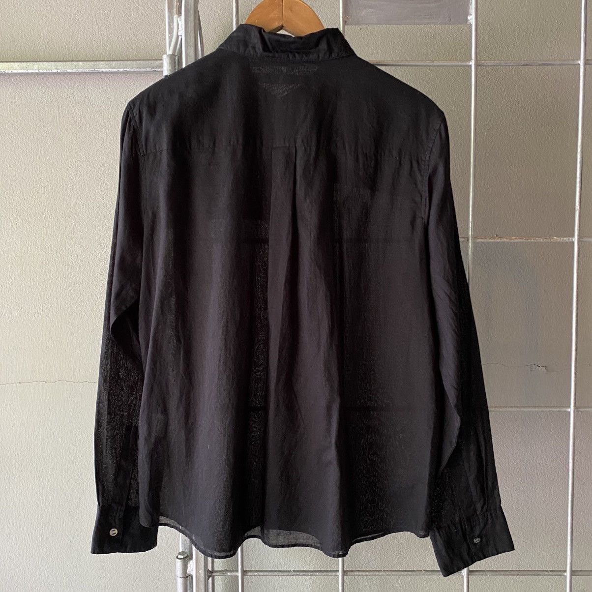 Issey Miyake × Japanese Brand Sunao kuwahara Sheer Black Long Sleeve Shirt Size M / US 6-8 / IT 42-44 - 15 Thumbnail