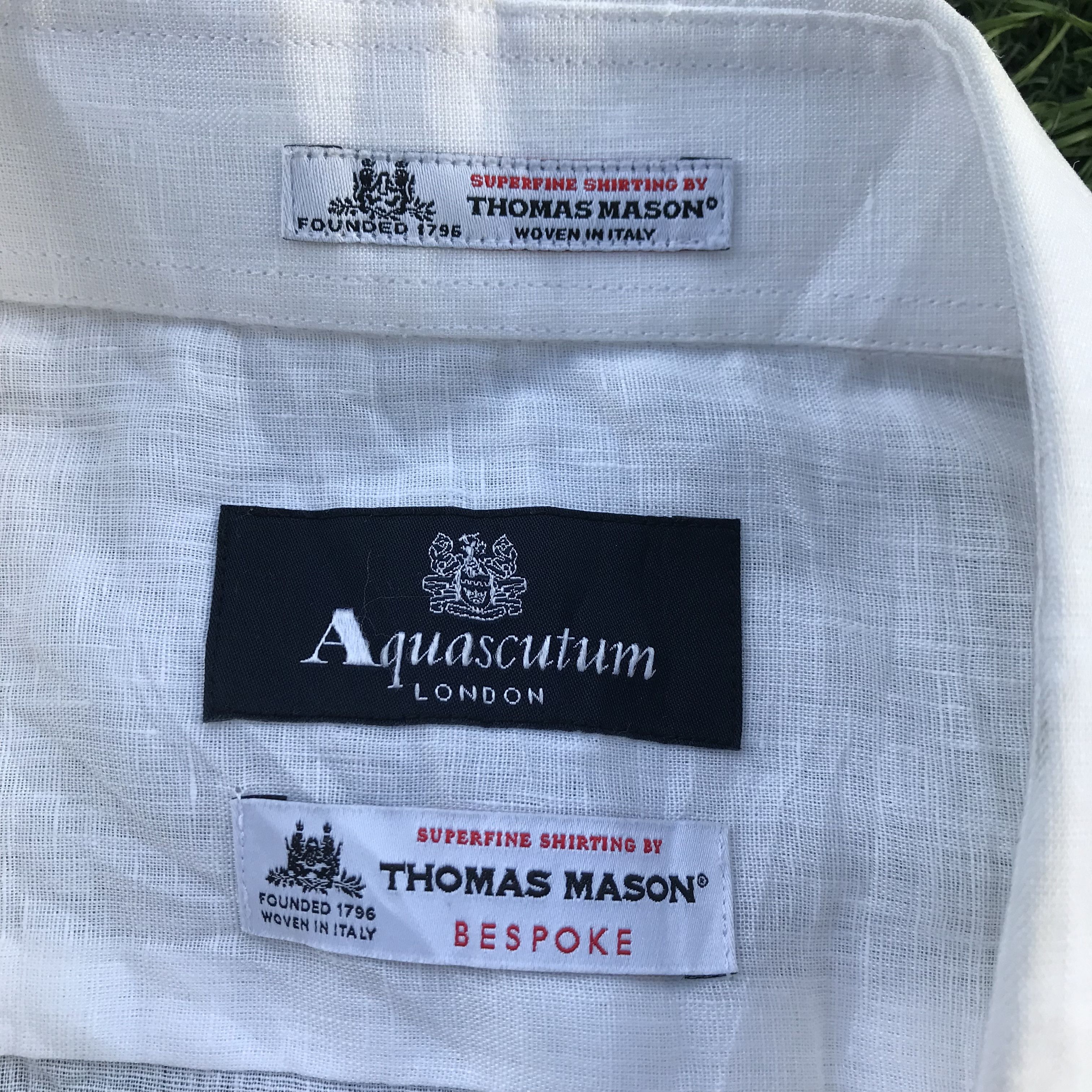 Aquascutum Aquascutum of london x Thomas Mason bespoke White Shirts Size US L / EU 52-54 / 3 - 9 Thumbnail