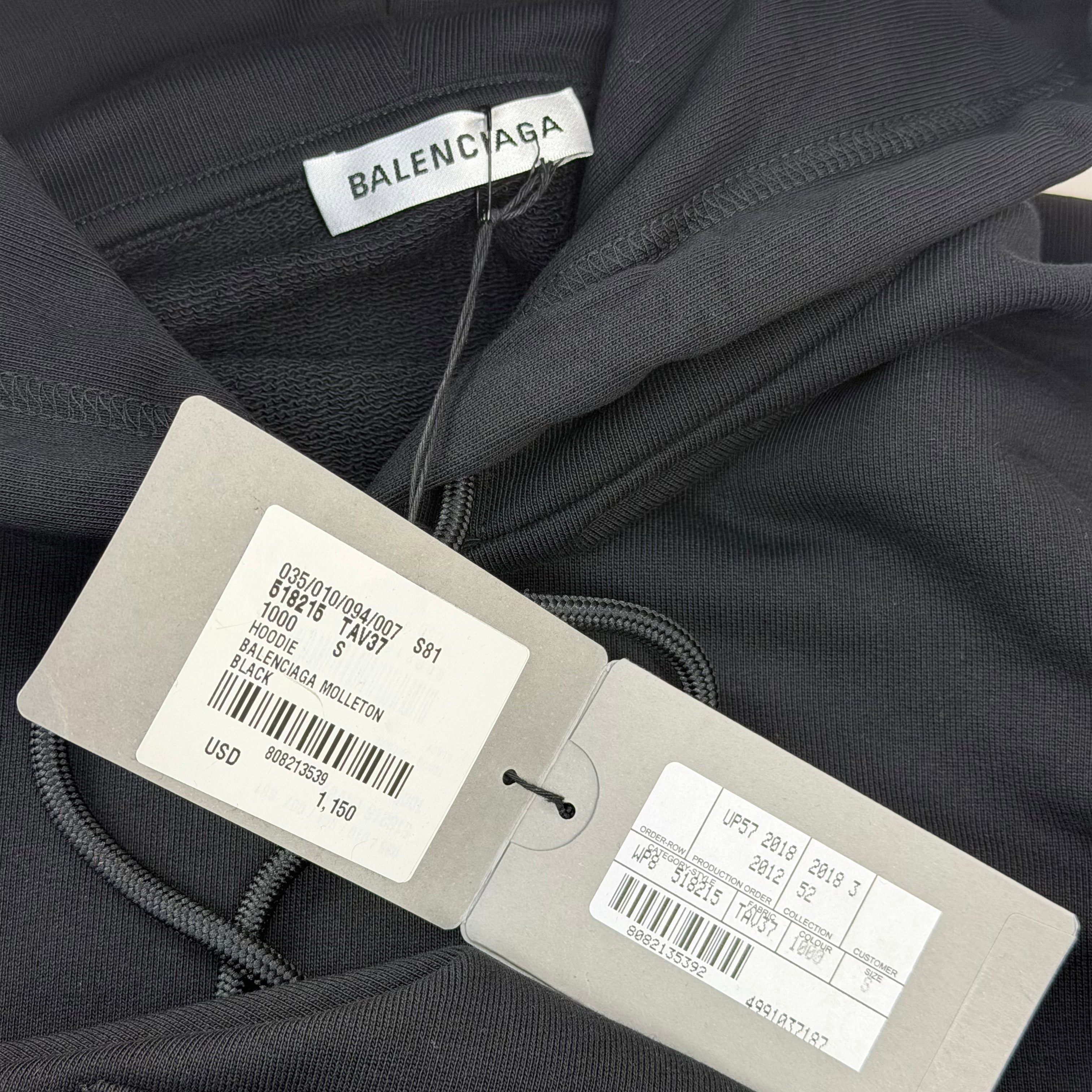 Balenciaga Balenciaga Black Logo Hoodie S (M) Size US M / EU 48-50 / 2 - 4 Thumbnail