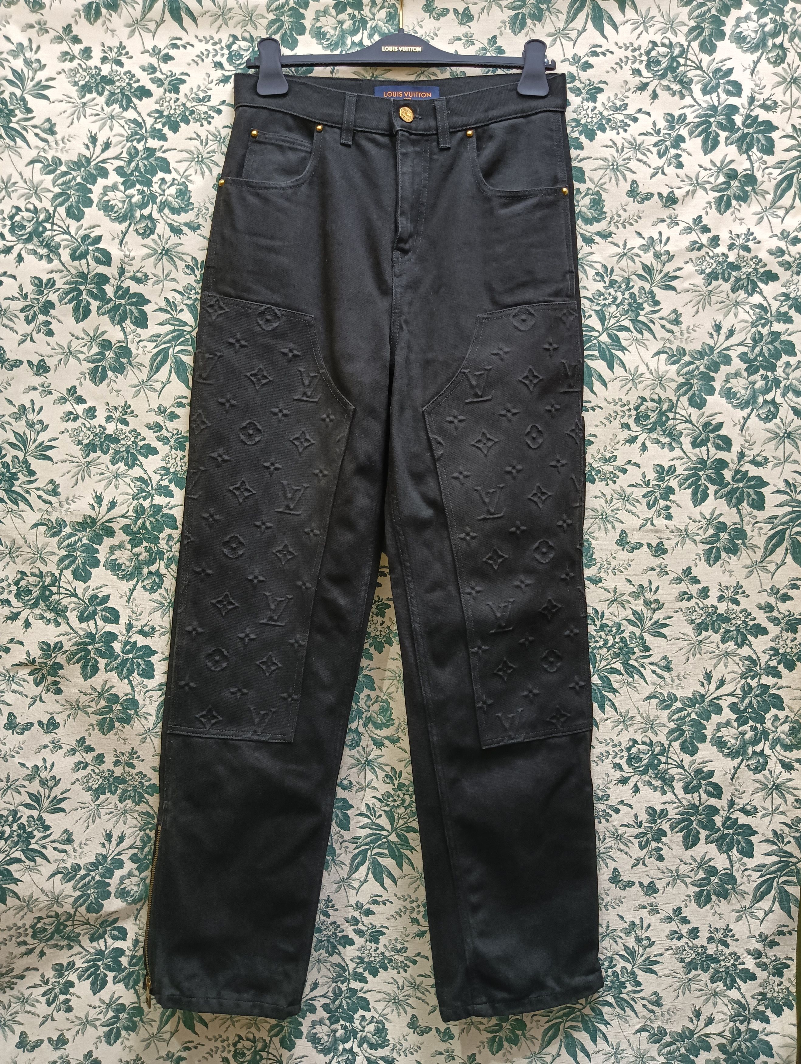 Monogram Detail Carpenter Denim Pants