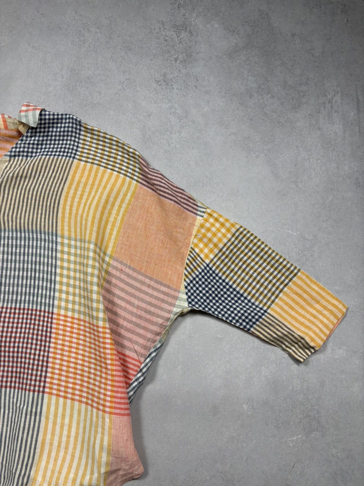 OSKA Oska Linen Patchwork Oversized Blouse Multicolor Check Shirt Size S / US 4 / IT 40 - 4 Thumbnail