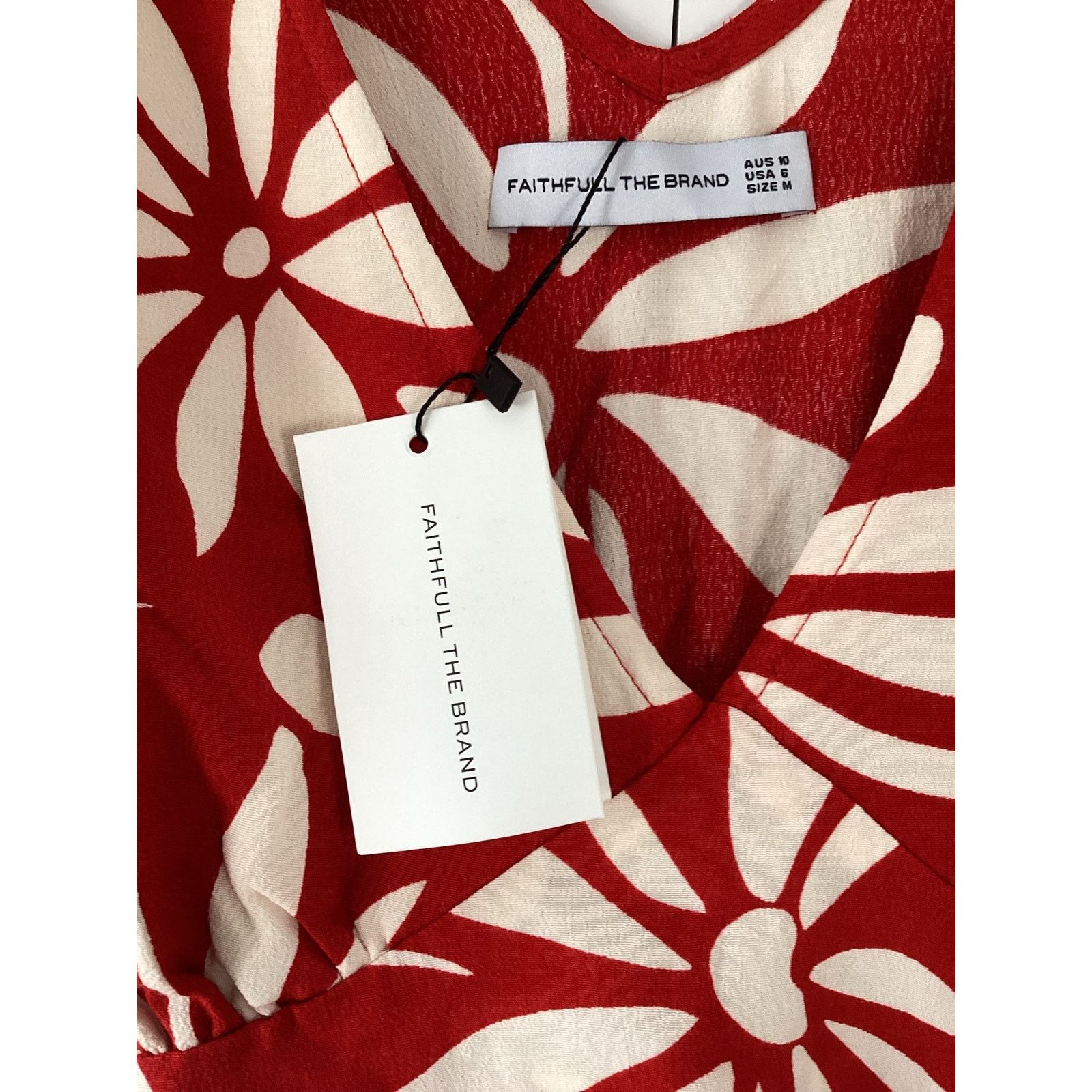 FAITHFULL NWT Faithfull The Brand San Isidro Mid Dress Floral Red Sz M Size M / US 6-8 / IT 42-44 - 8 Thumbnail