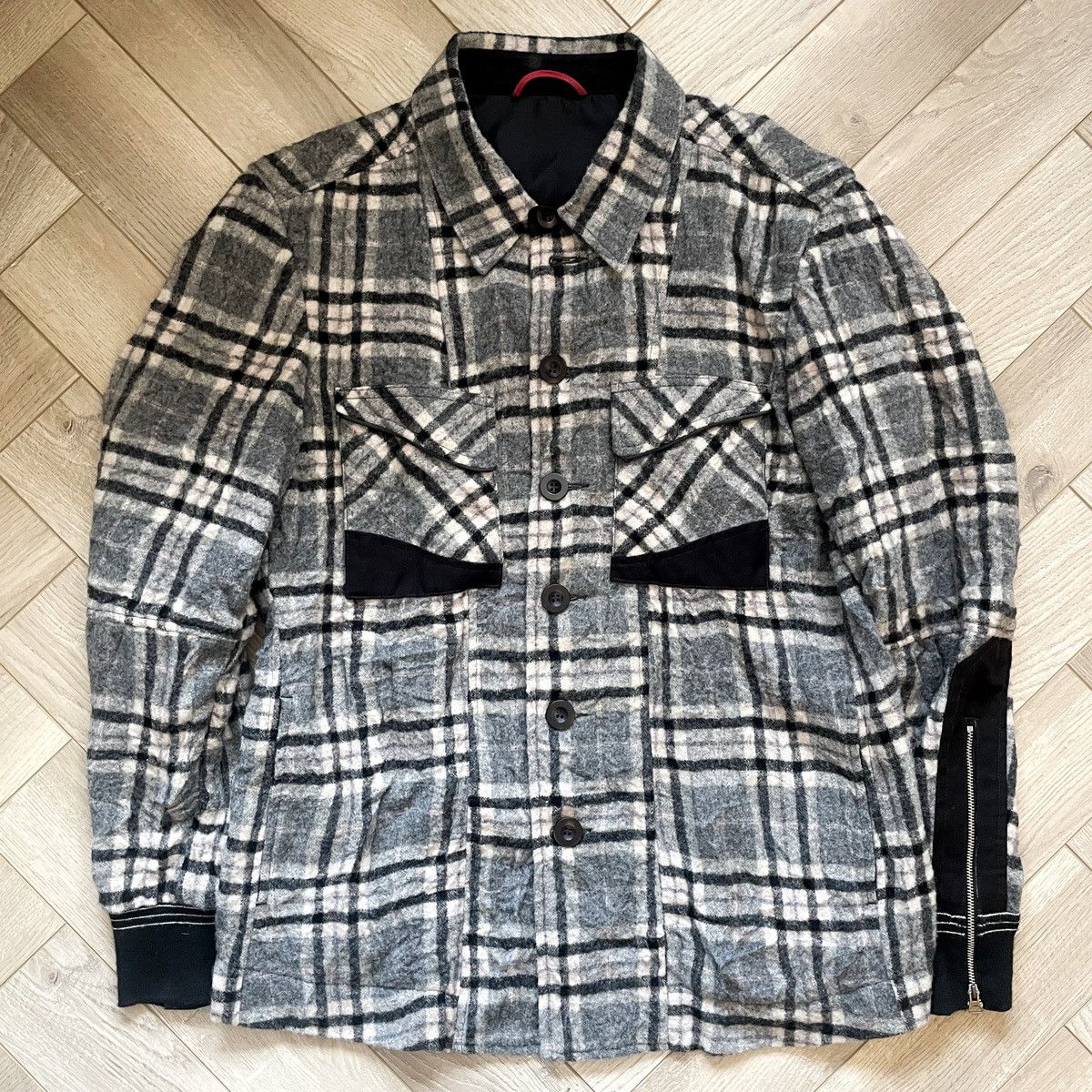 Marithe + Francois Girbaud Marithé et François Girbaud Rare Sample Wool Check Coat Size US L / EU 52-54 / 3 - 4 Thumbnail