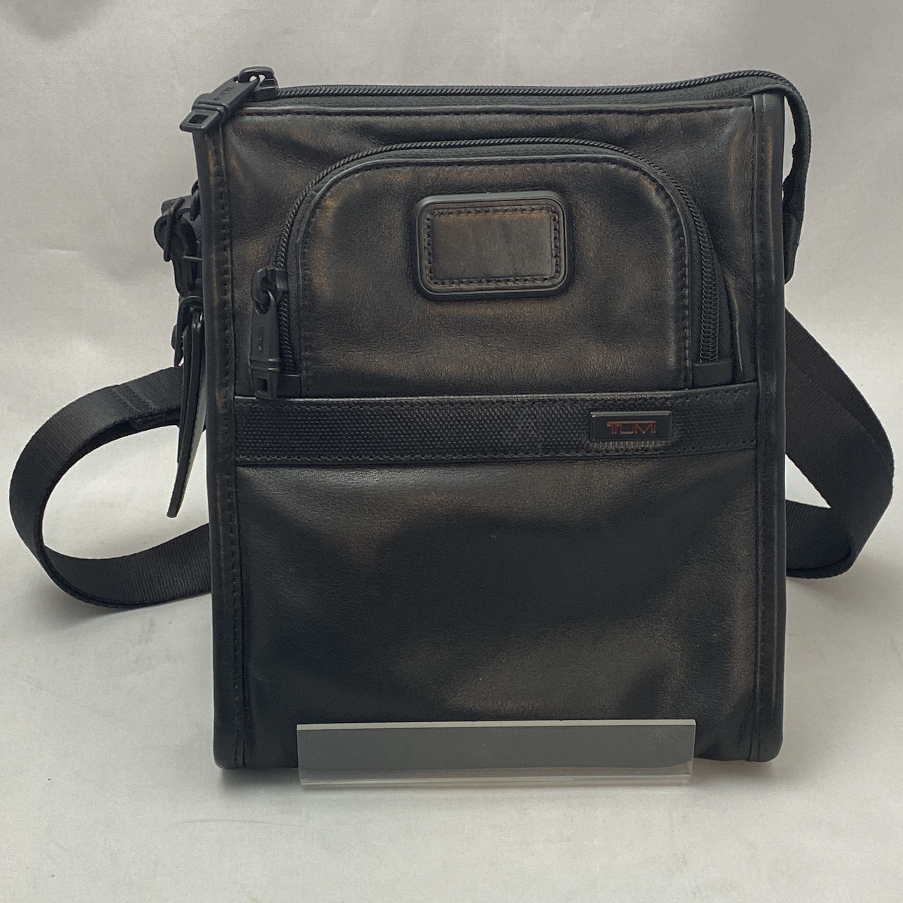 Tumi Alpha Ii Napa Leather Organizer Travel Tote Crossbody Bag in Black, Men's