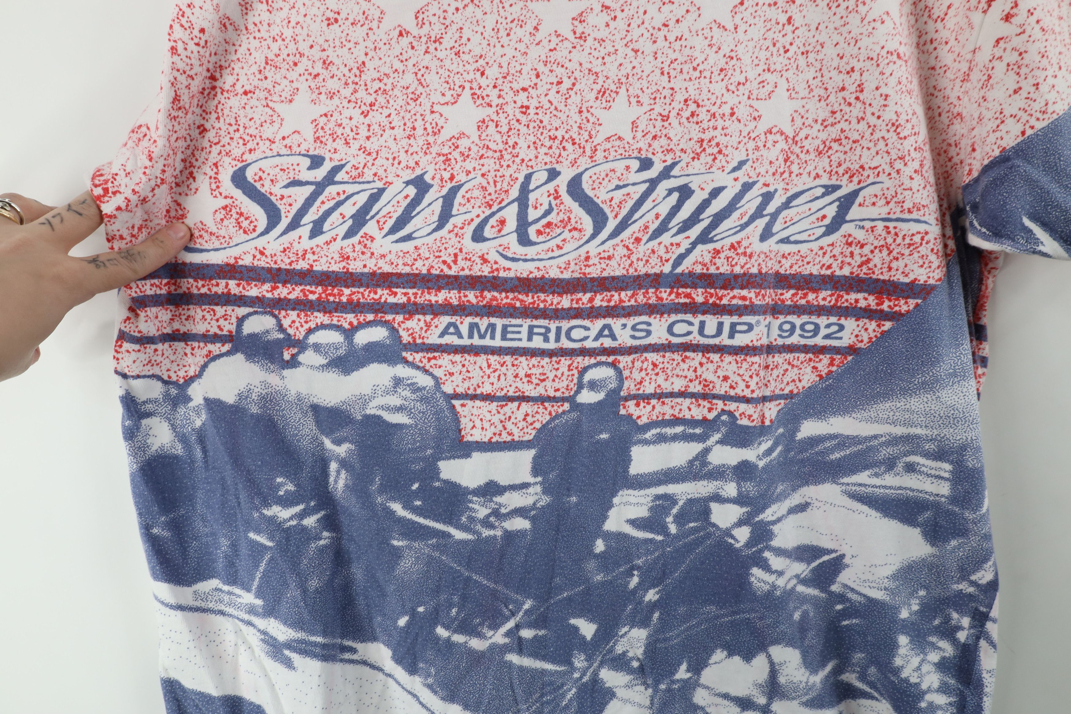 Vintage Vintage 90s Print Americas Cup Sailing Boat Race T-Shirt USA Size US L / EU 52-54 / 3 - 10 Thumbnail