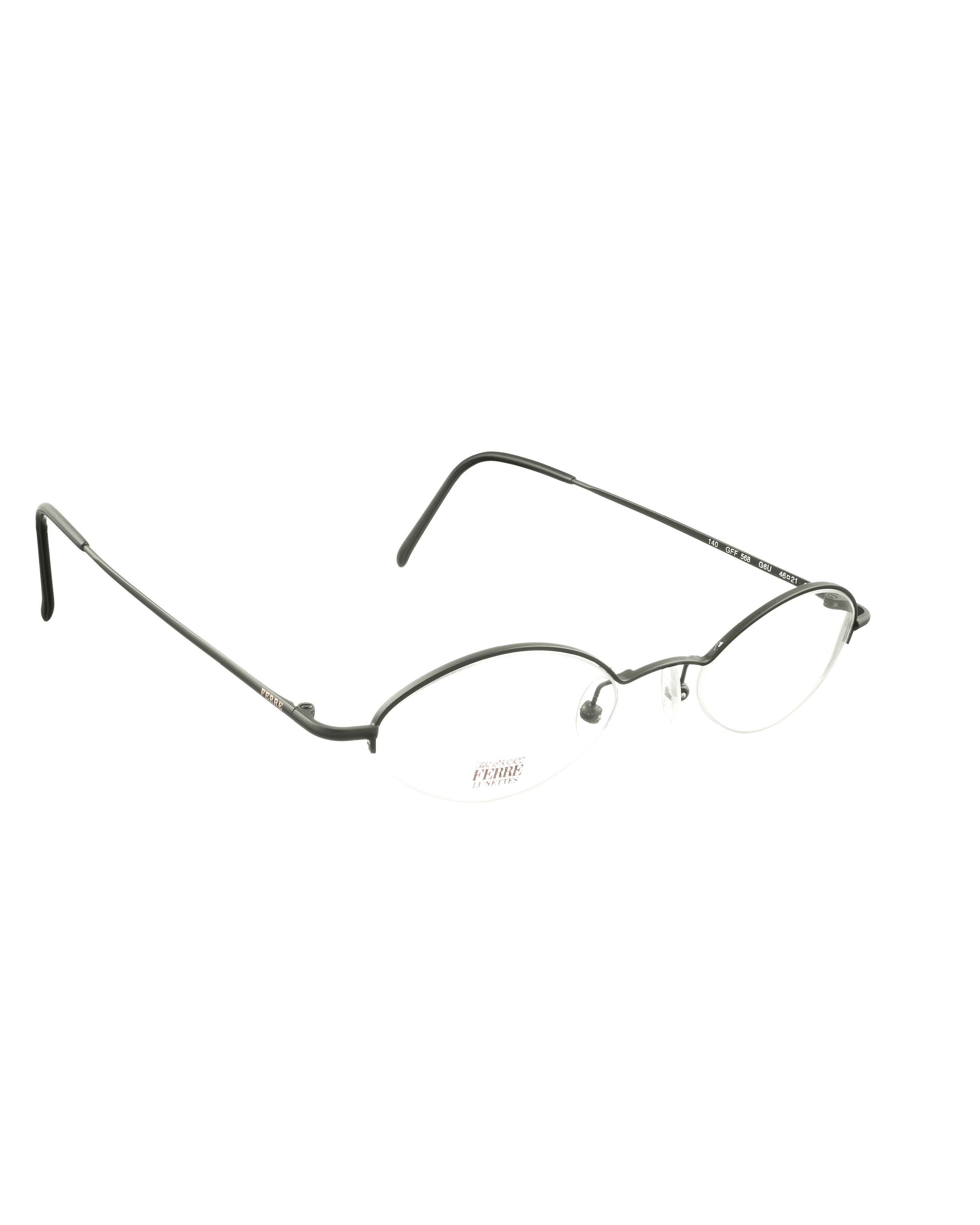 Gianfranco Ferre Gianfranco Ferre 00s Oval Black Halfrim Matte Glasses Size ONE SIZE - 1 Thumbnail