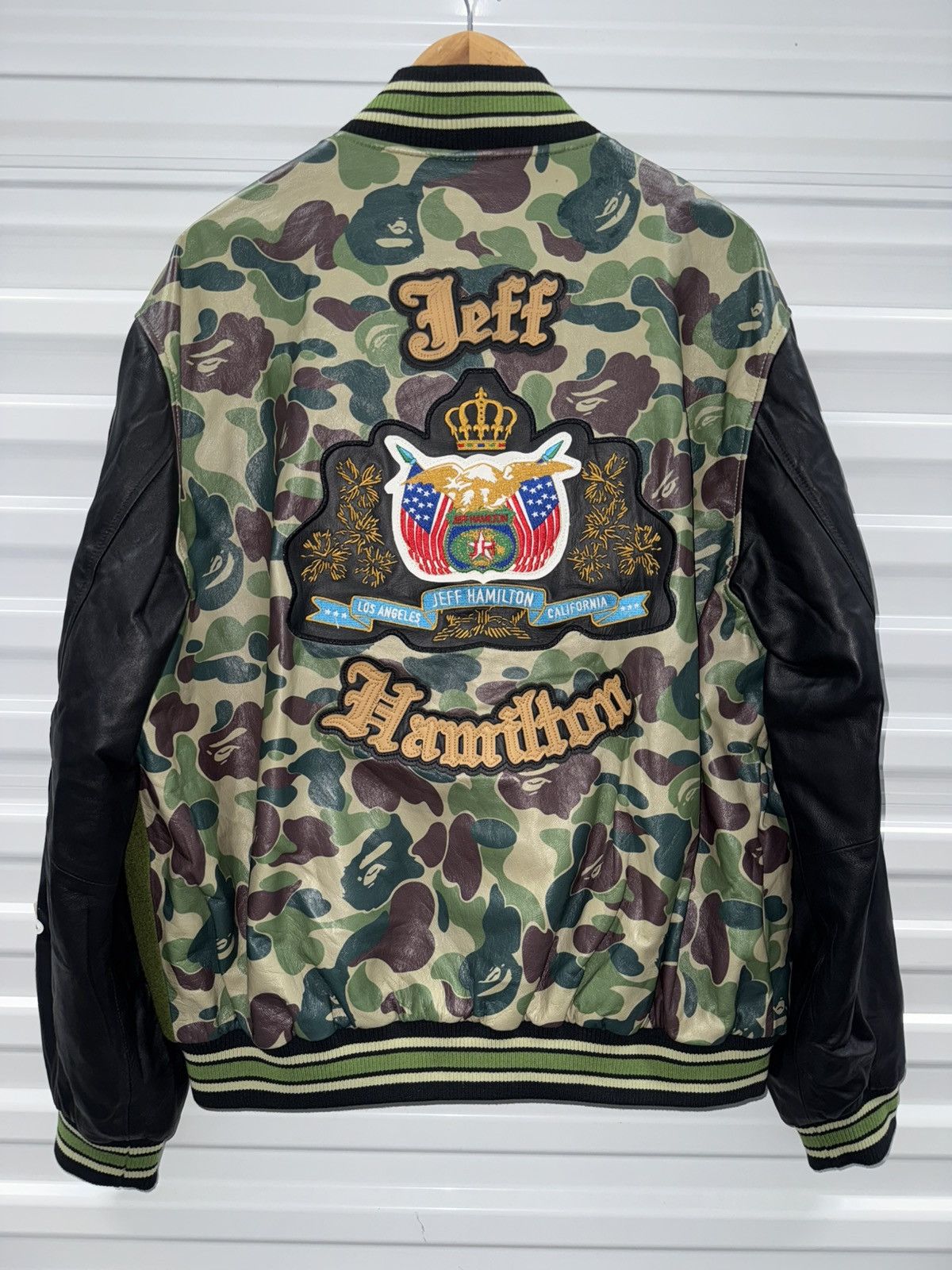 Bape Size XL Jeff Hamilton X Bape A Bathing Ape Leather Jacket Size US XL / EU 56 / 4 - 2 Thumbnail