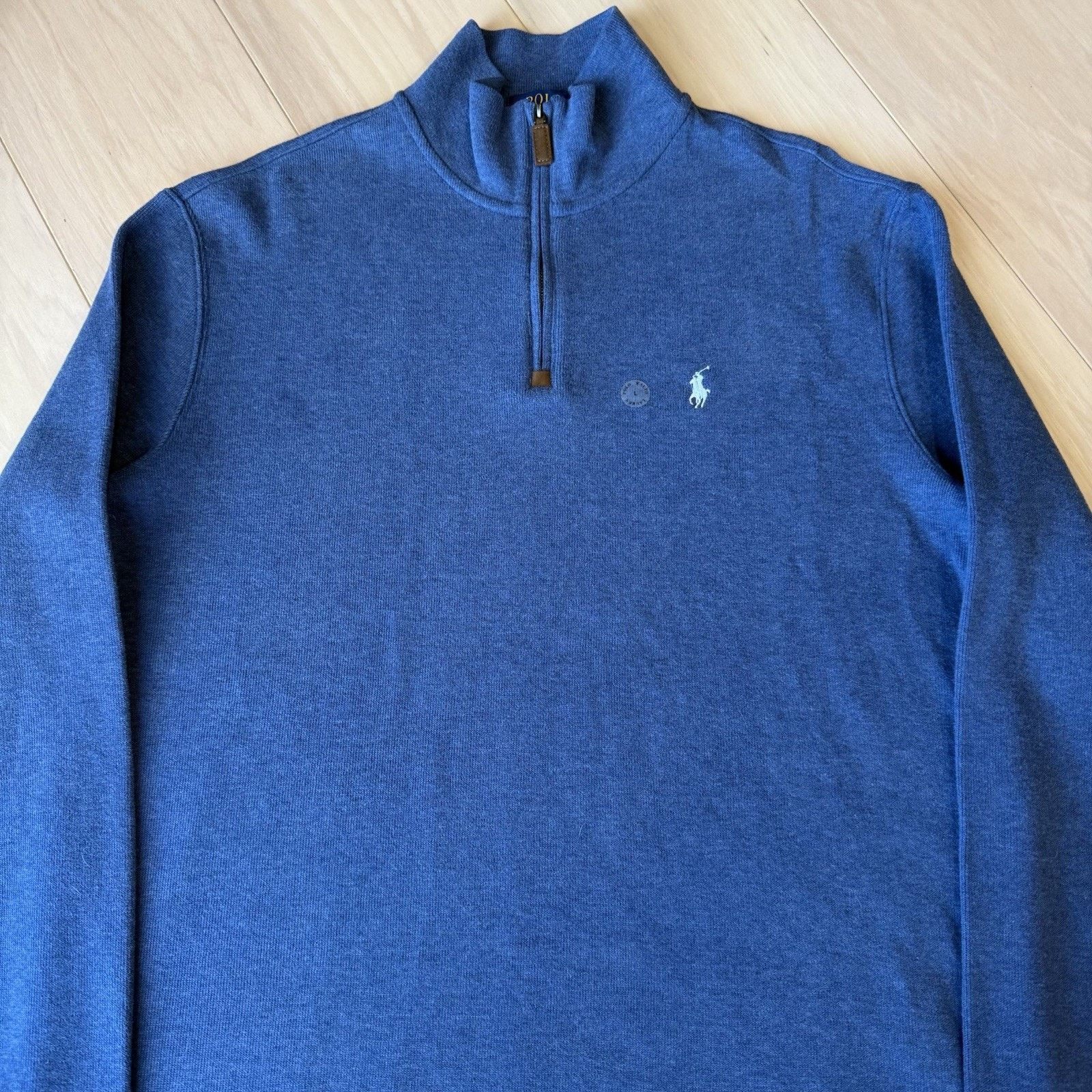 Polo Ralph Lauren Polo Ralph Lauren 1/4 Zip Sweater L Blue Cotton Pullover Size US L / EU 52-54 / 3 - 3 Thumbnail