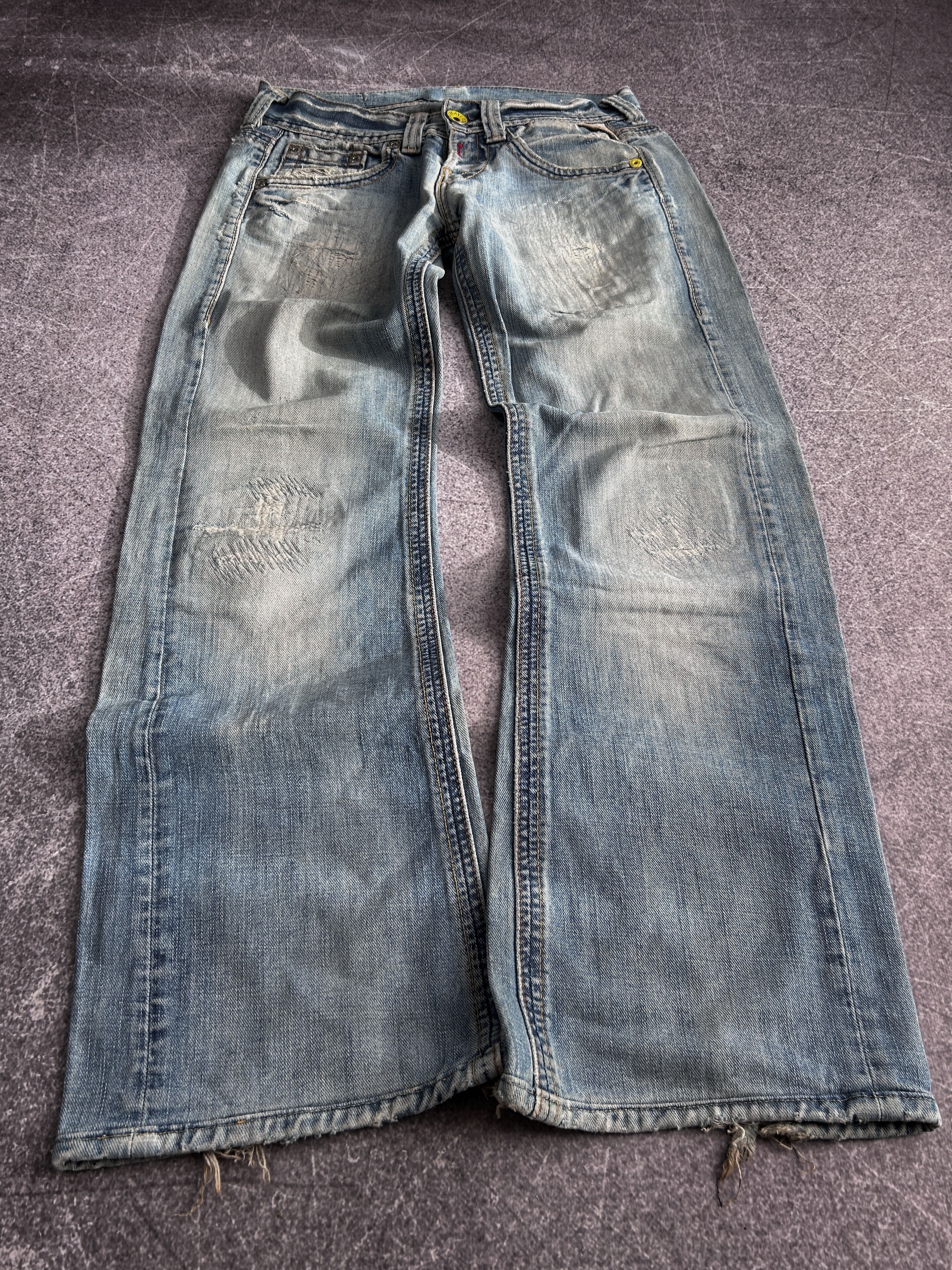 Pre-owned Hysteric Glamour X If Six Was Nine Trashed Washed Faded Japanese Jeans Hysteric Glamour Style In Multicolor