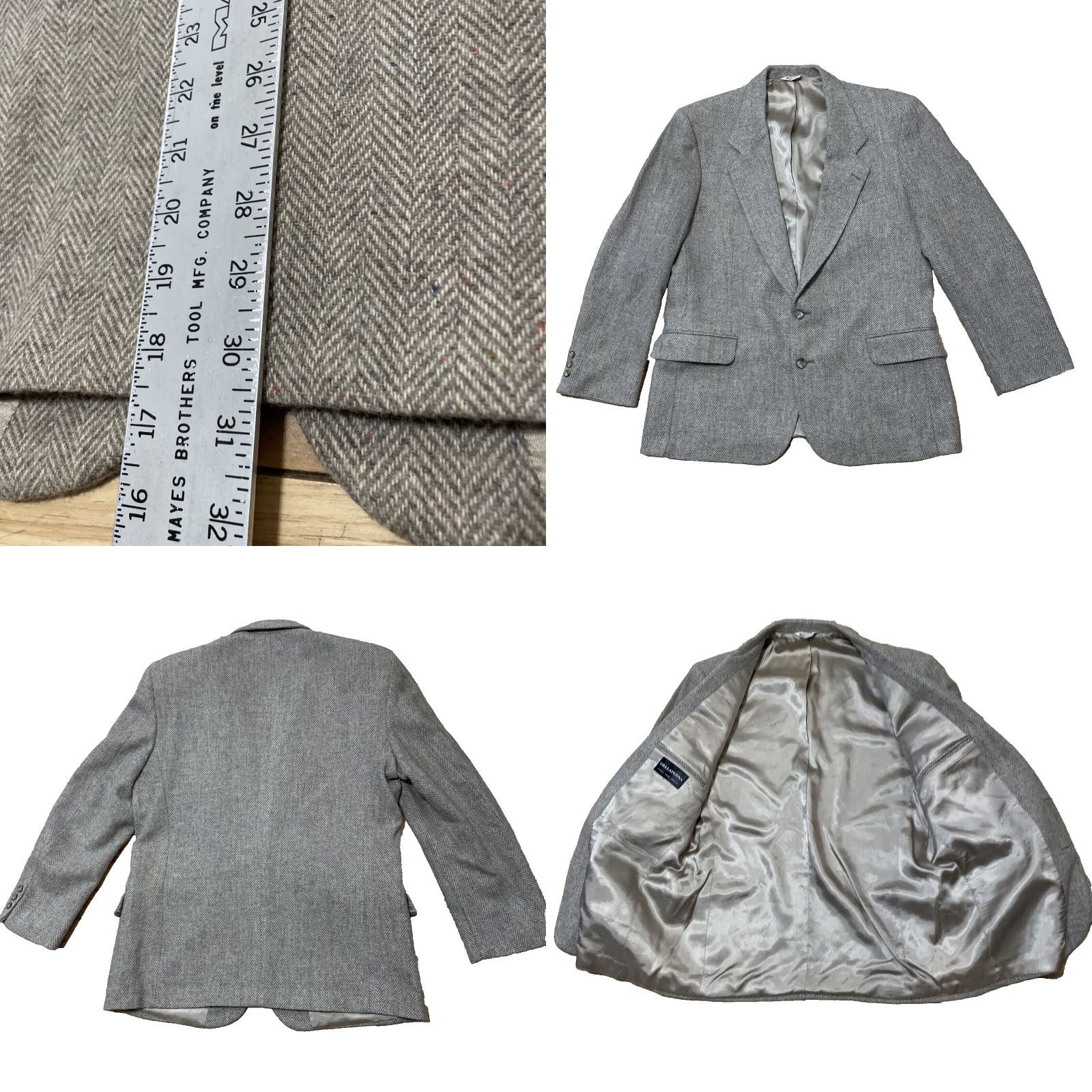 Vintage VINTAGE DELLAPENNA Pure New Wool Tweed Blazer Men 44 USA Brown Wool Tweed 2 Piece Blazer Jacket Mens Regular Fit Notch Lapel Size 44R - 9 Thumbnail