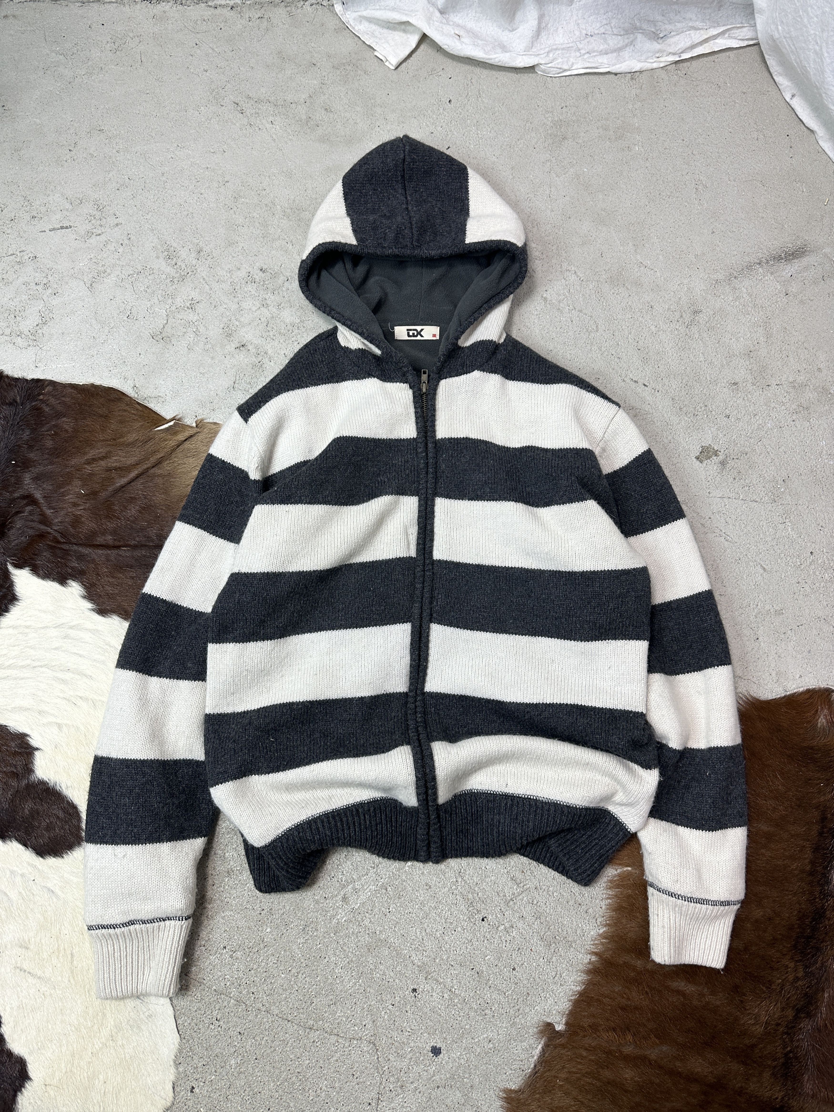 Vintage Vintage Striped Wool Oversize Zip Hoodie Y2K Size US XXL / EU 58 / 5 - 2 Thumbnail