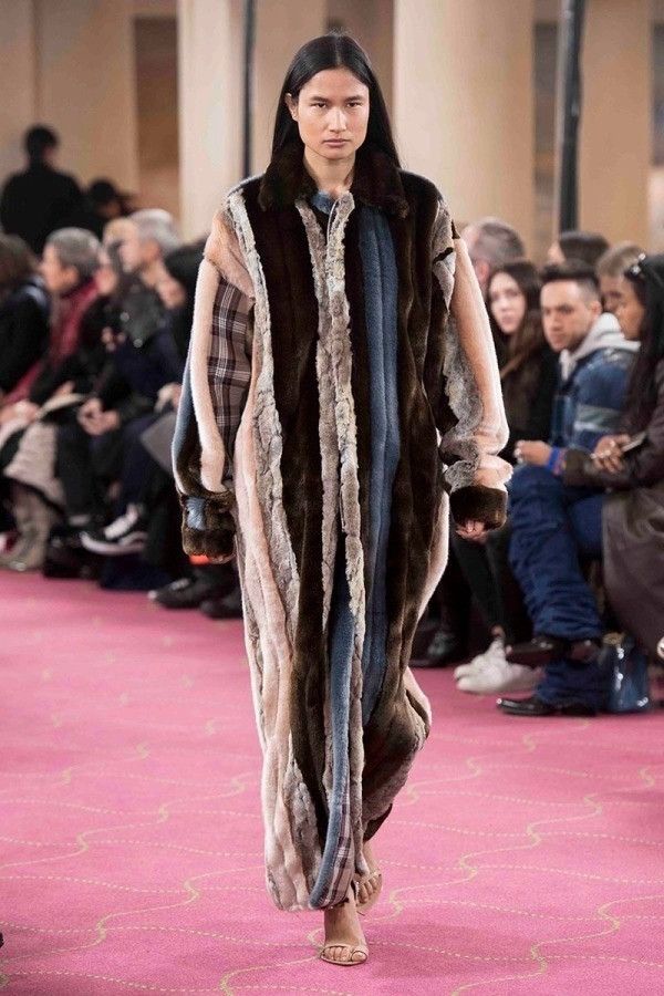 Y/Project Y/PROJECT 2018-19AW Stripe Faux Fur Check Coat Size US XS / EU 42 / 0 - 2 Thumbnail