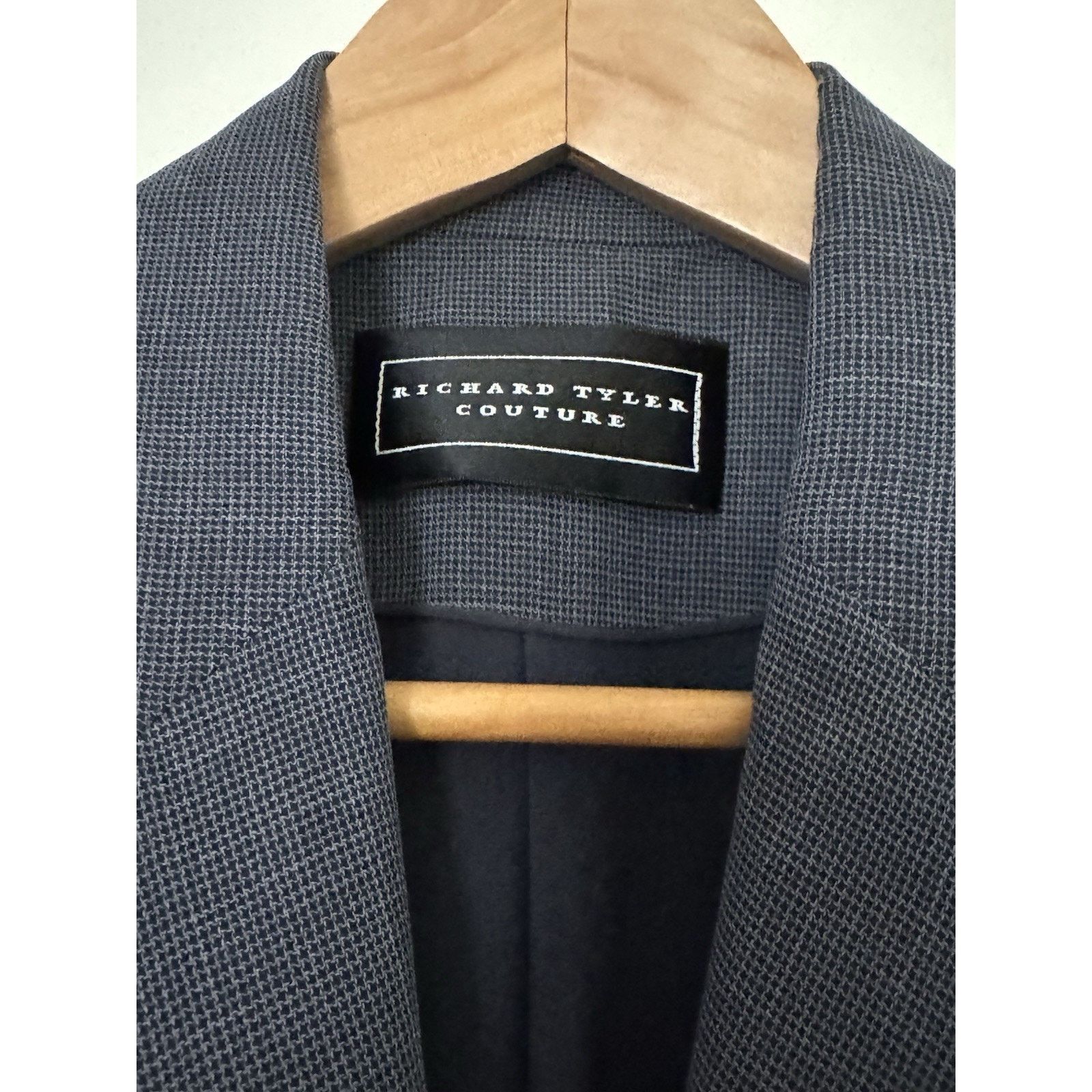 Vintage RICHARD TYLER COUTURE Women's Blazer Sz 6 Grey Cropped 90s Size M / US 6-8 / IT 42-44 - 2 Thumbnail