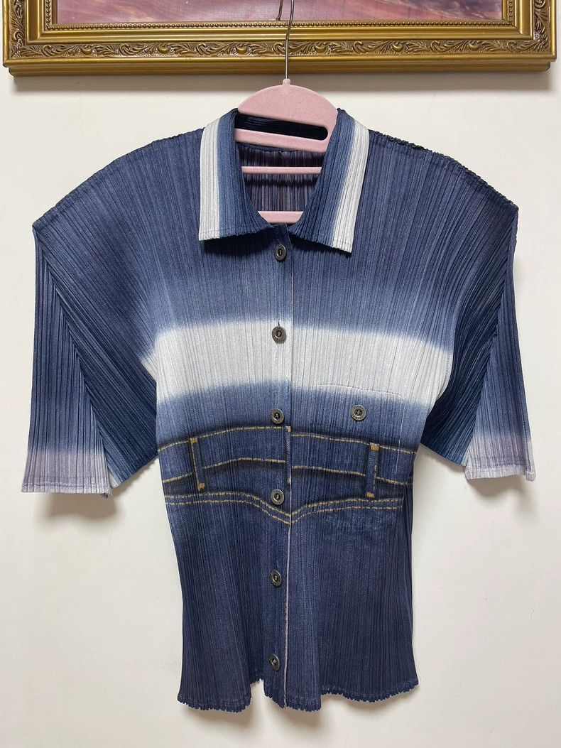 Issey Miyake Issey Miyake Denim printed top Size XL / US 12-14 / IT 48-50 - 1 Thumbnail