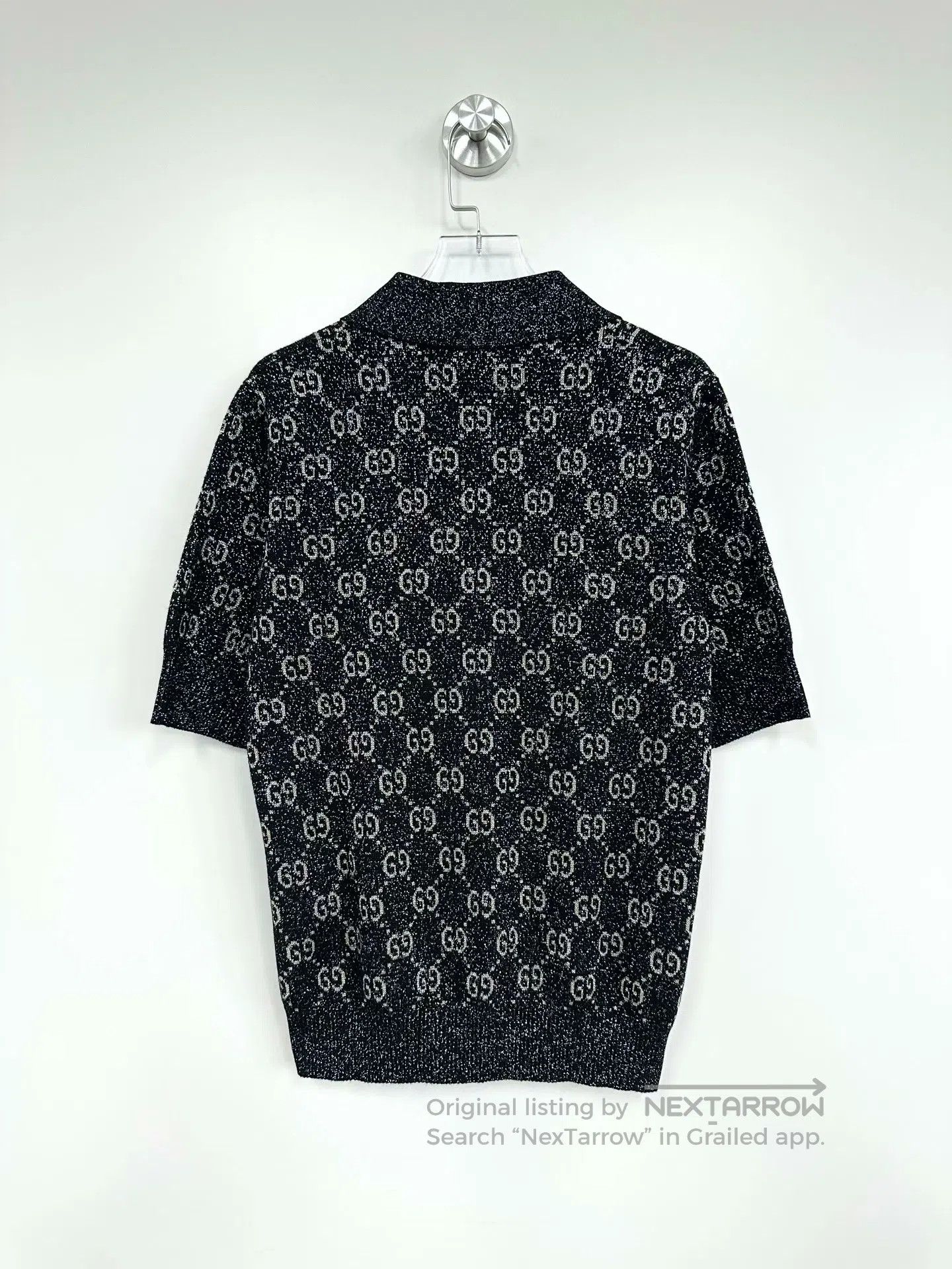 Gucci Guicci Black and Gold Thread Full Print Letter Logo Knit S Size US M / EU 48-50 / 2 - 2 Thumbnail