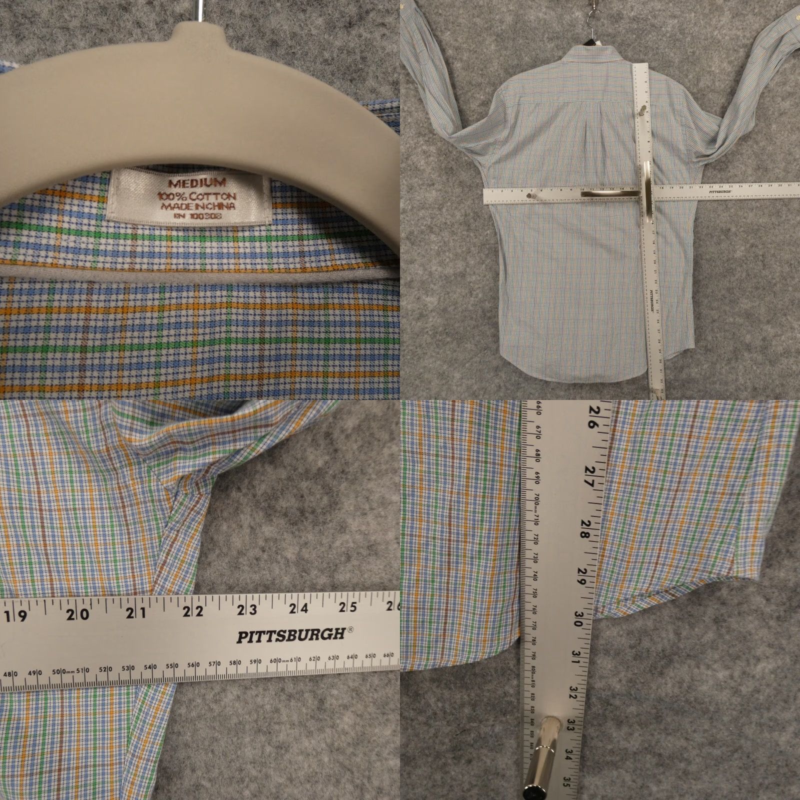 Peter Millar Peter Millar Shirt Mens Medium Long Sleeve Button Up Blue Green Check Shirt Size US M / EU 48-50 / 2 - 8 Thumbnail