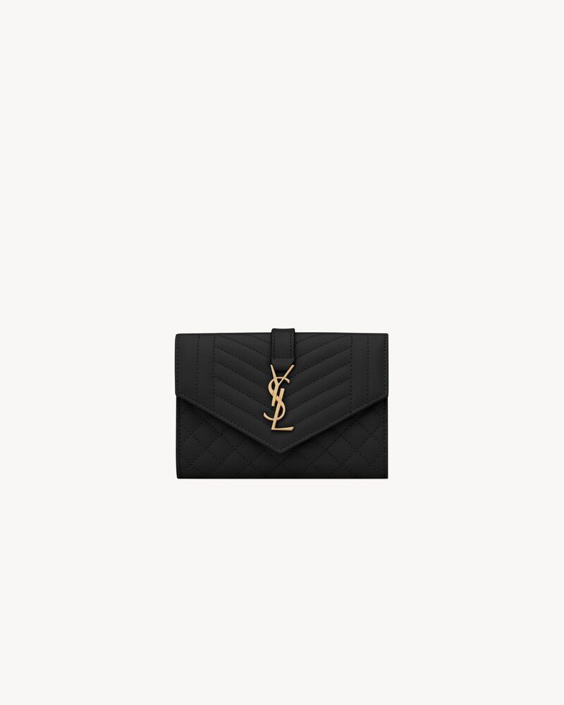 Saint Laurent Paris o1b1hav111125 Envelope Small Envelope Wallet in Noir Size ONE SIZE - 1 Thumbnail