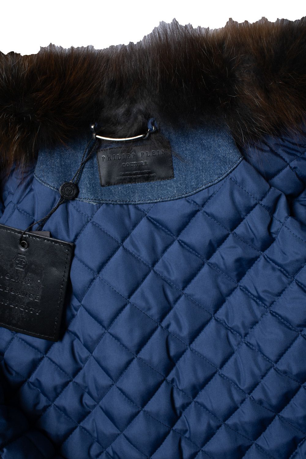 Philipp Plein Philipp Plein, denim trench coat with fur collar Size S / US 4 / IT 40 - 10 Thumbnail